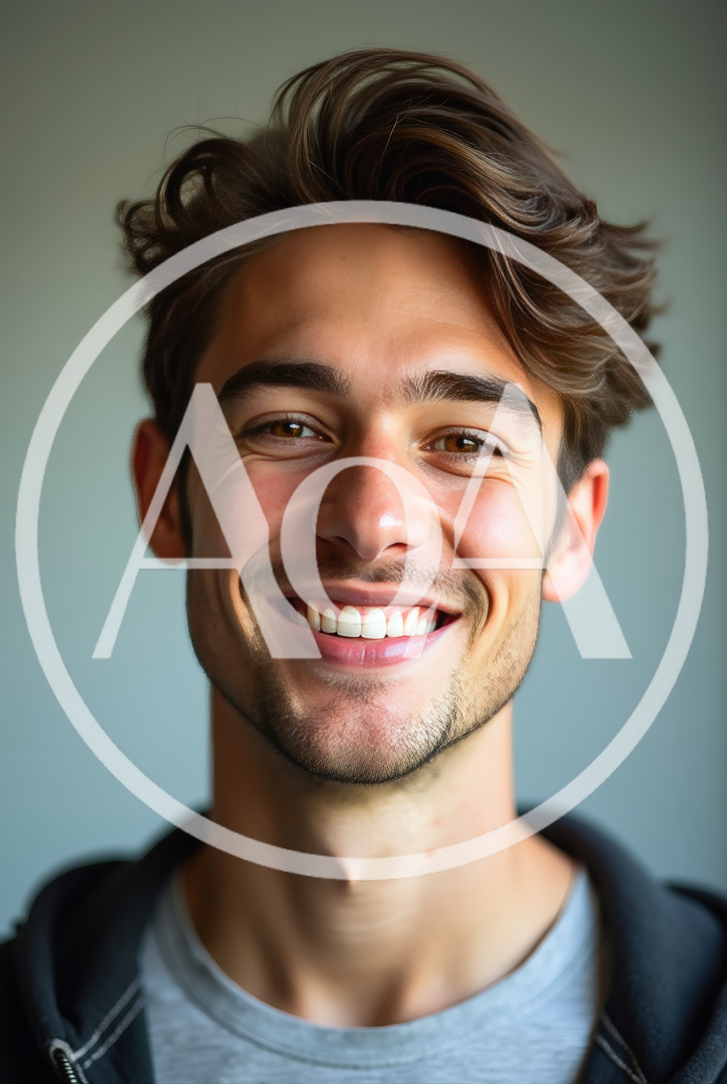 Portrait Of A Smiling Young Man With Brown Hair