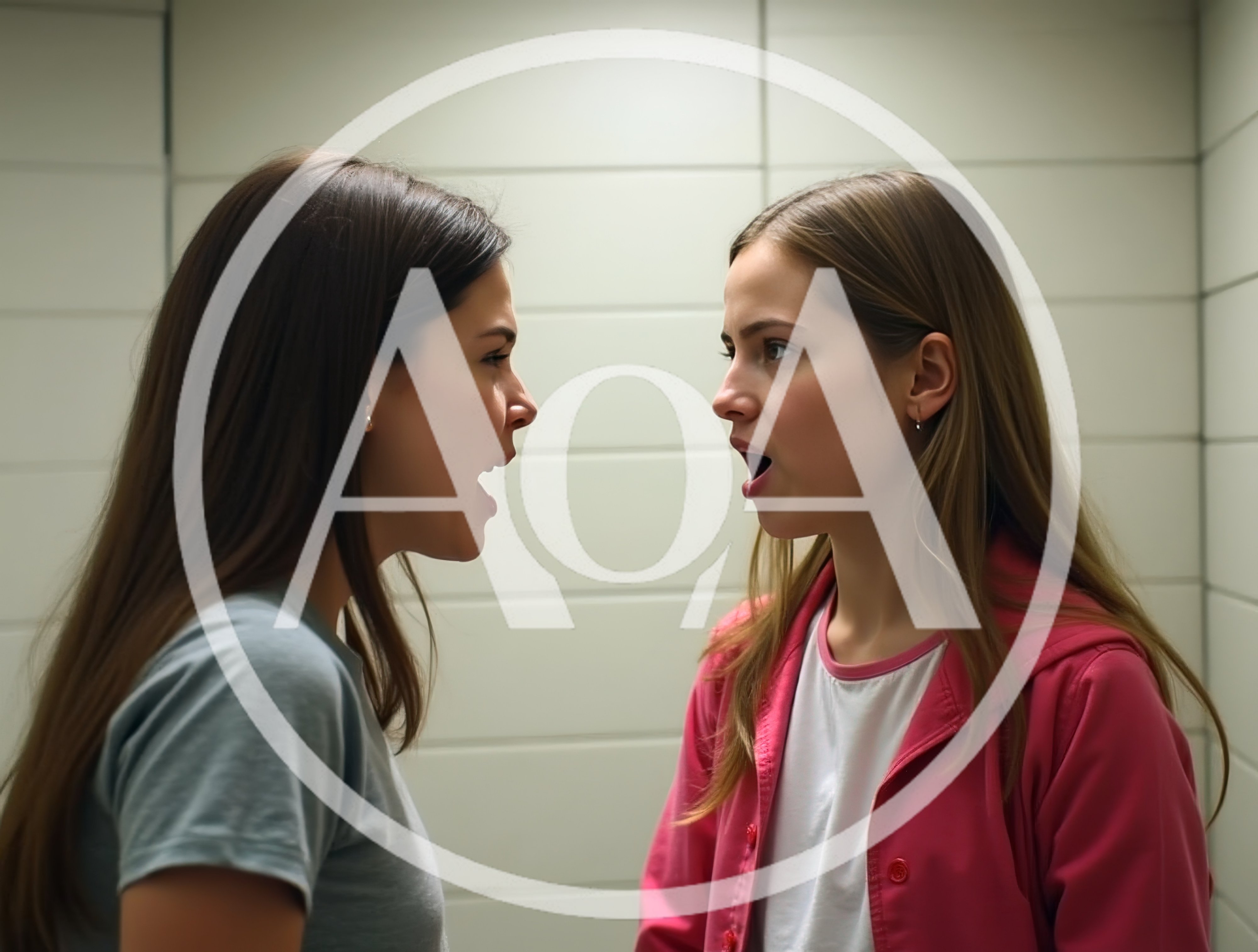 Two Young Women Having An Intense Argument