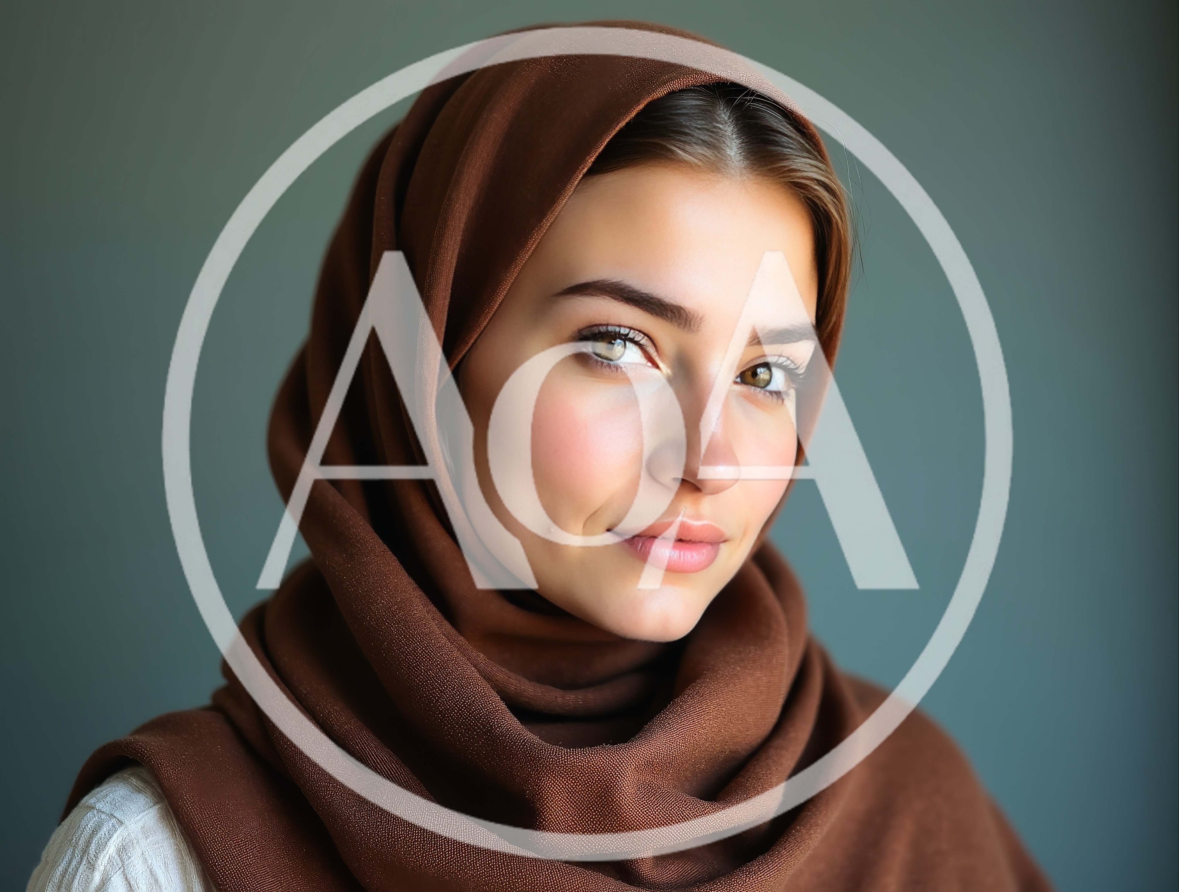 Portrait Of A Young Woman Wearing A Brown Hijab