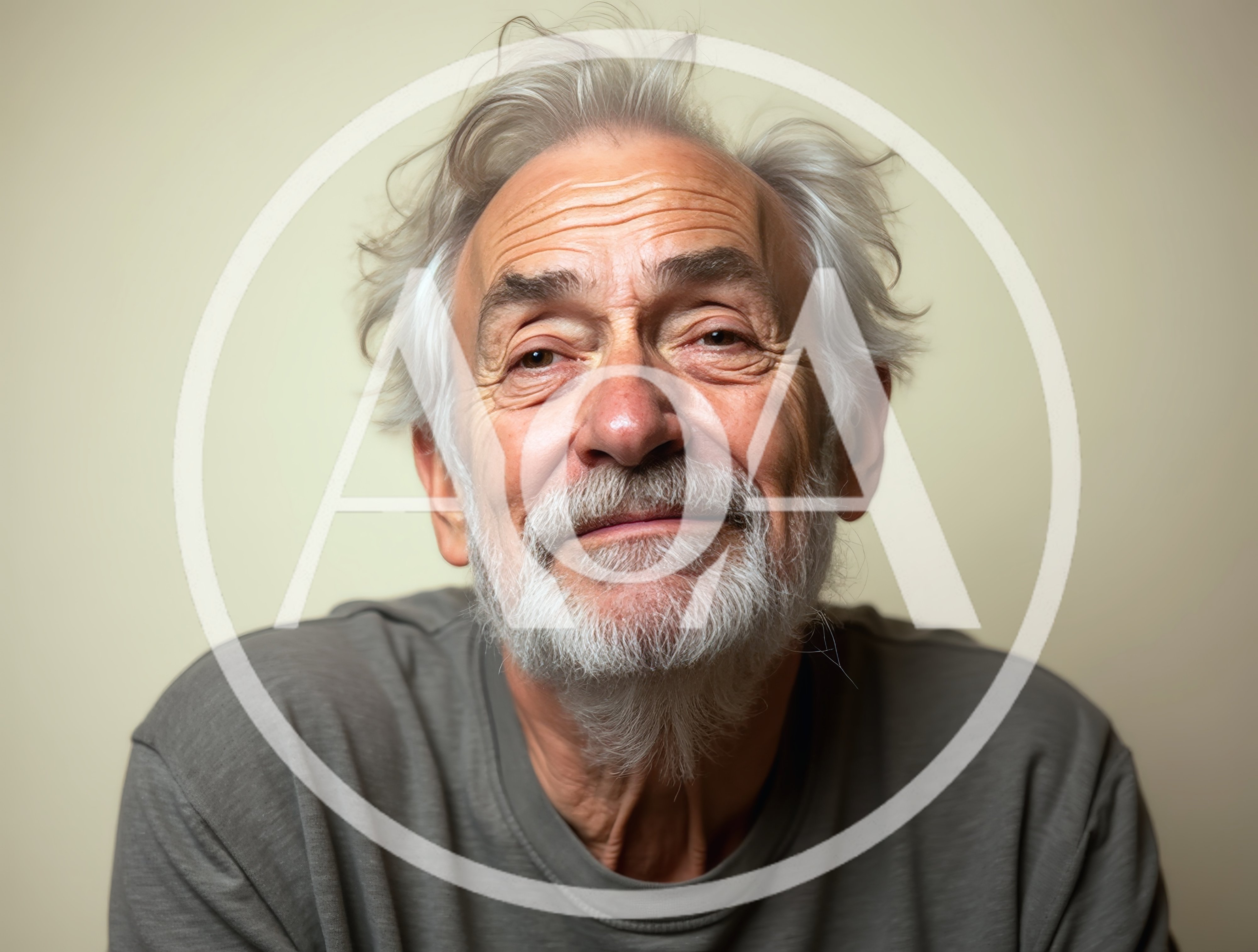 Portrait Of A Smiling Elderly Man With Gray Hair
