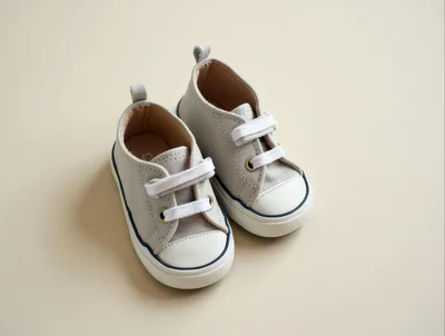 Pair Of Grey Canvas Baby Sneakers