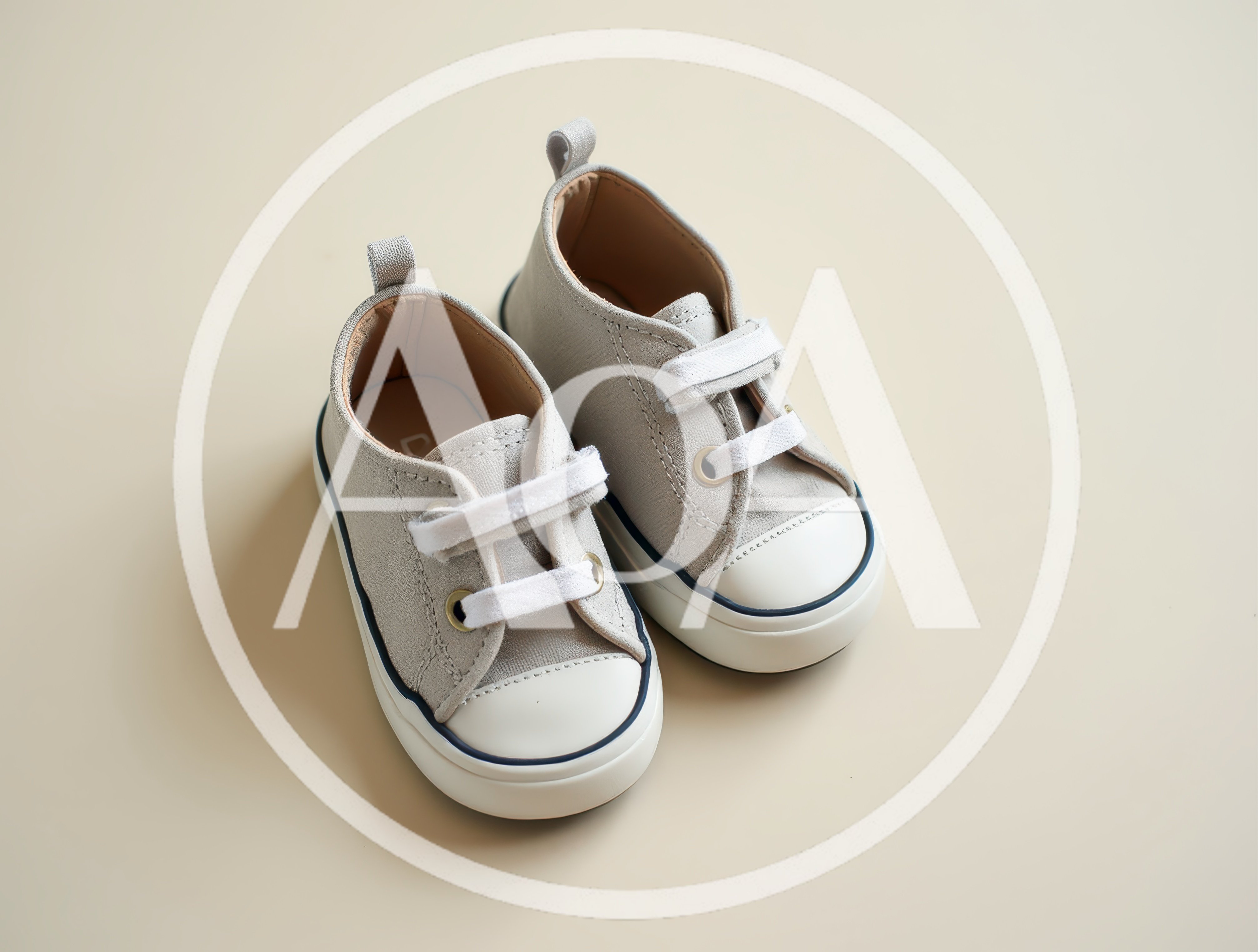 Pair Of Grey Canvas Baby Sneakers