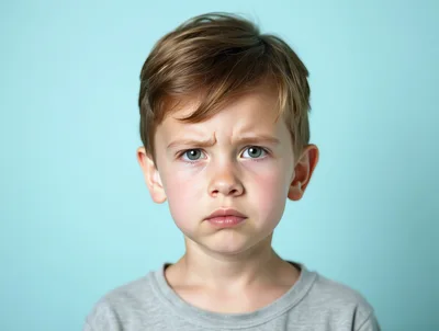 Portrait Of A Sad Young Boy
