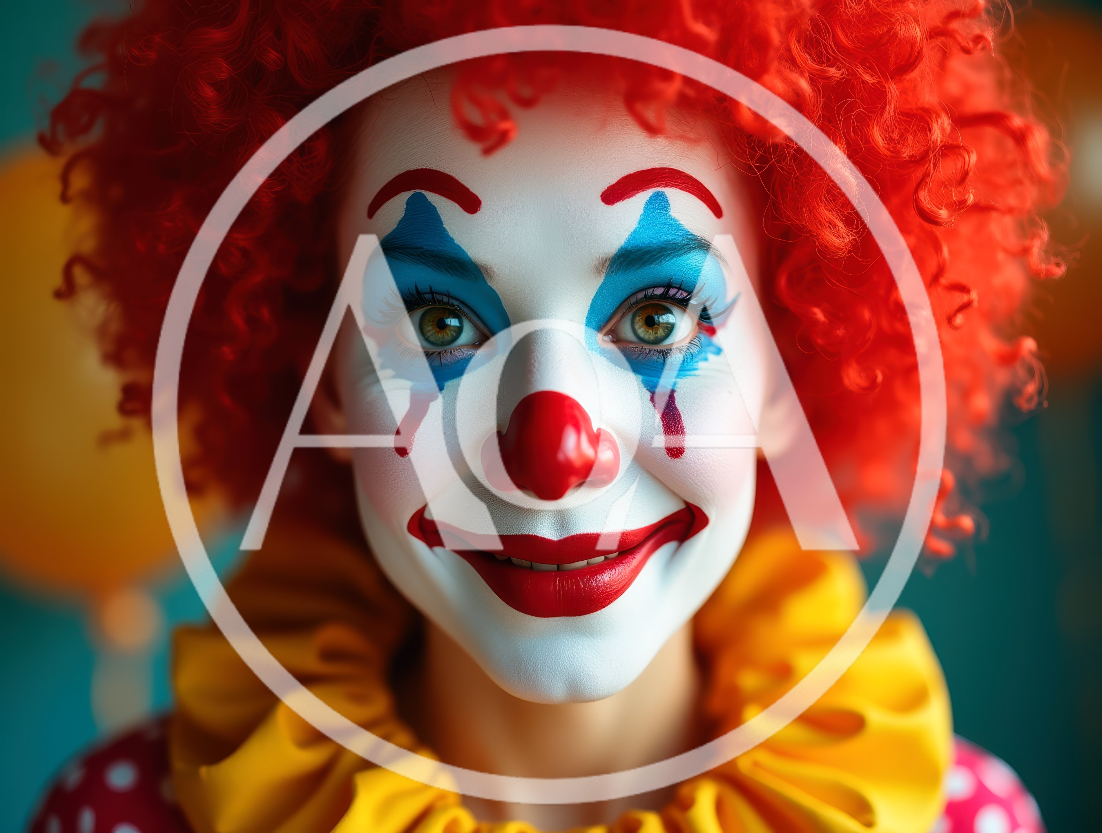 Close Up Portrait Of A Professional Clown
