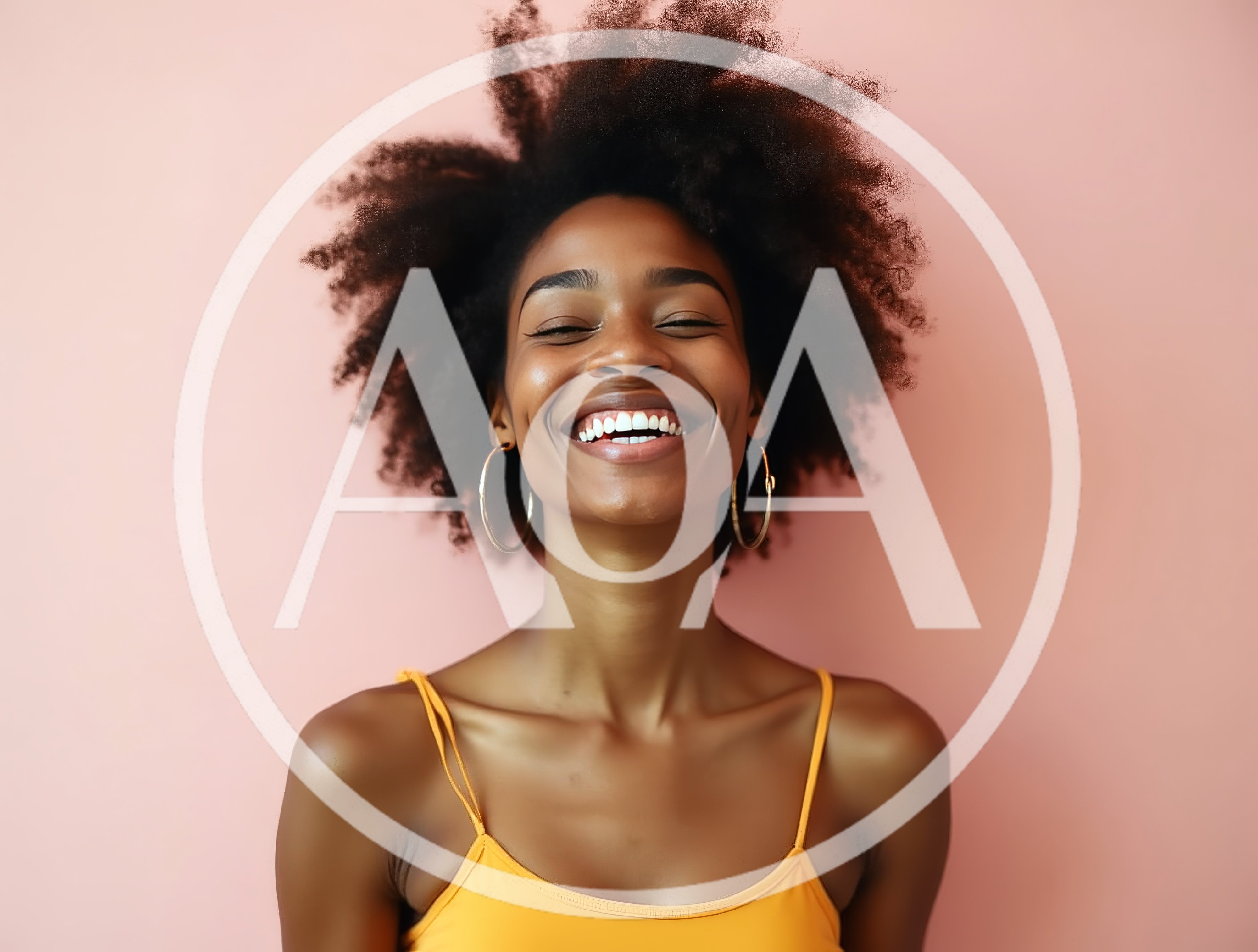 Happy Young Woman With Afro Hair Smiling