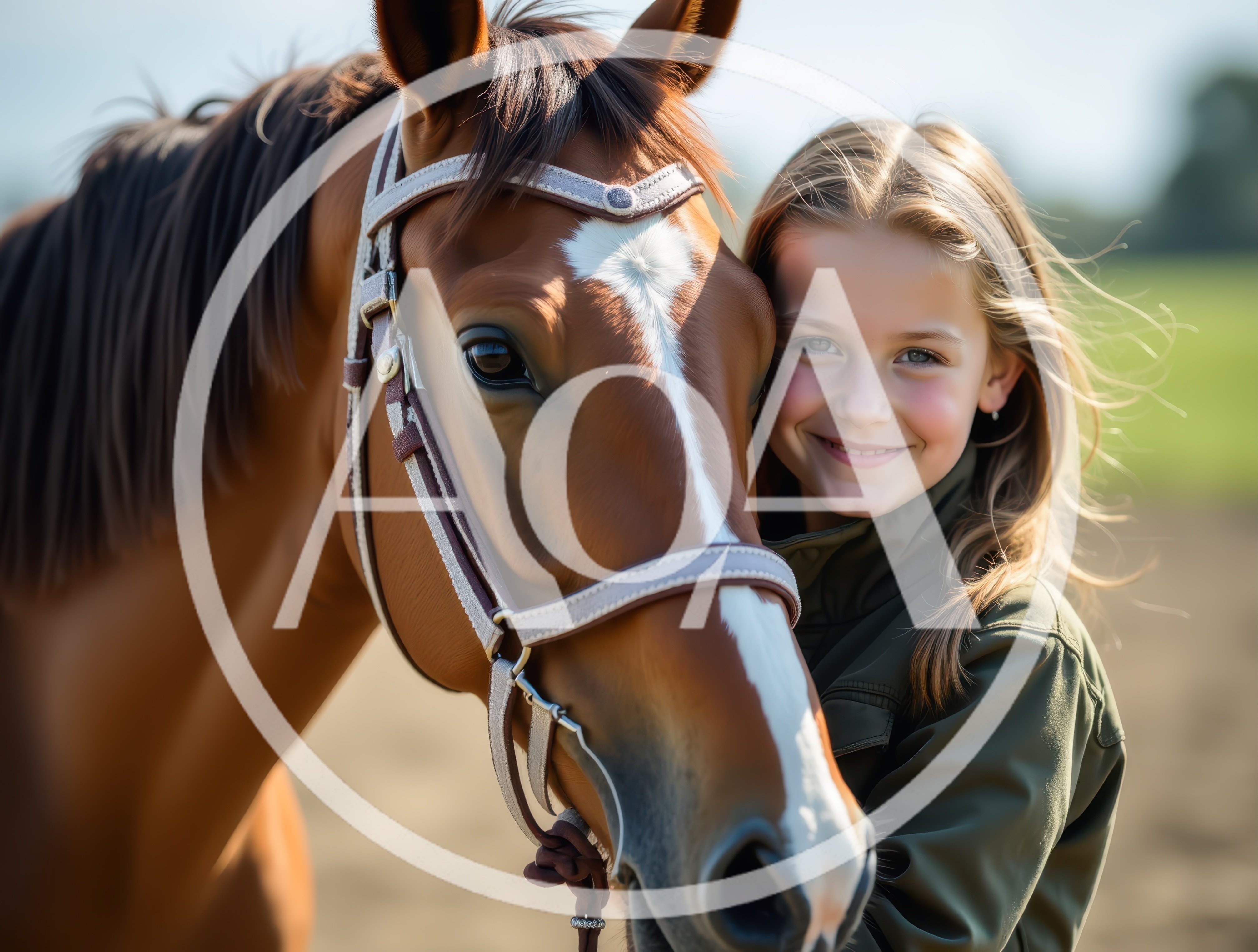 Young Girl Smiling Next to Her Horse