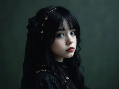 Portrait Of A Young Woman In Gothic Attire