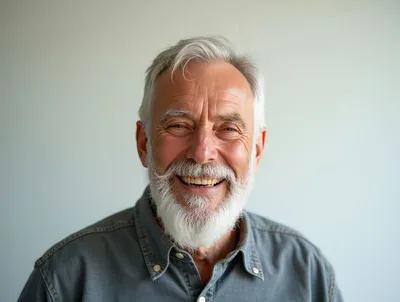 Portrait Of A Smiling Senior Man With White Beard