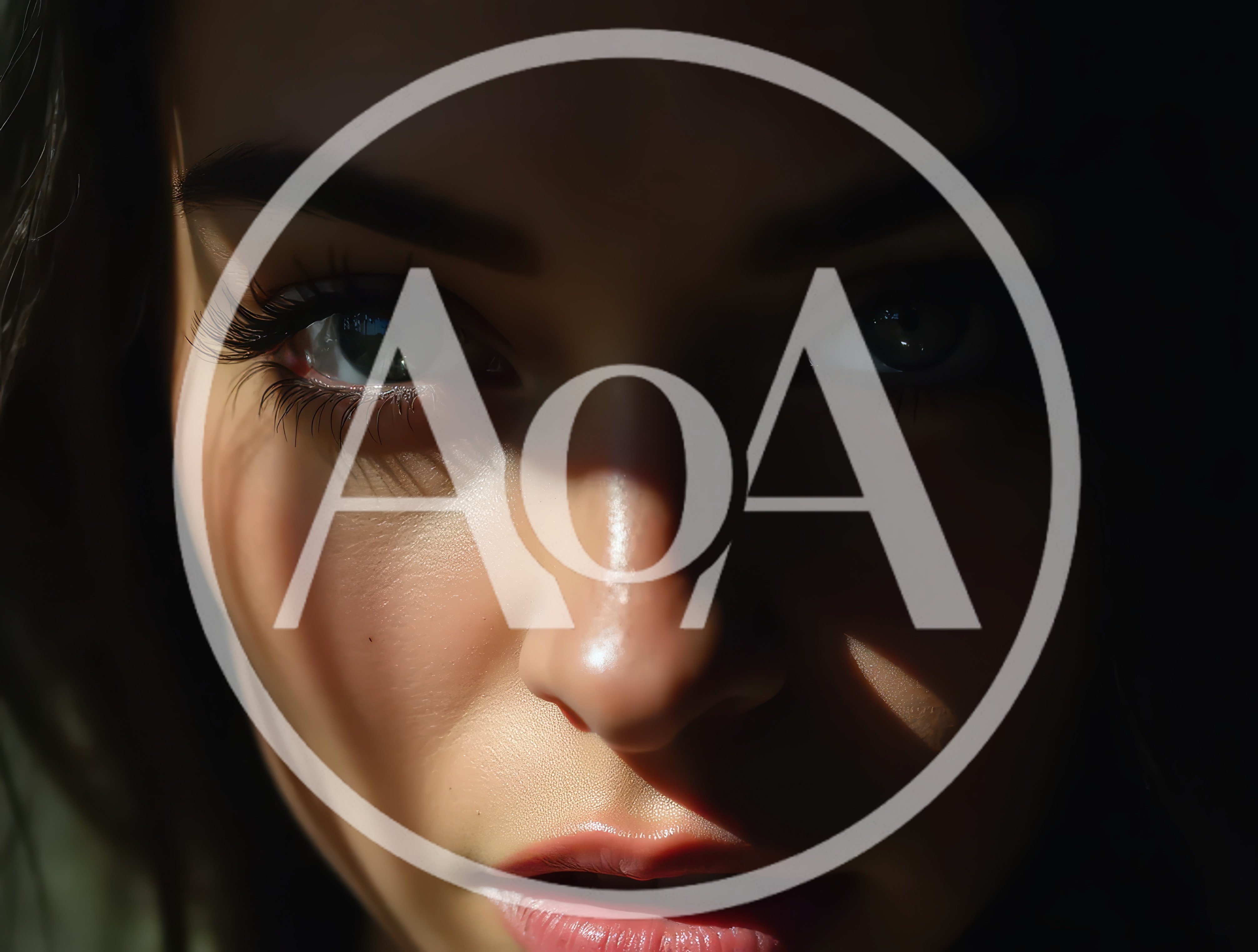Close Up Portrait Of A Woman With Dramatic Lighting