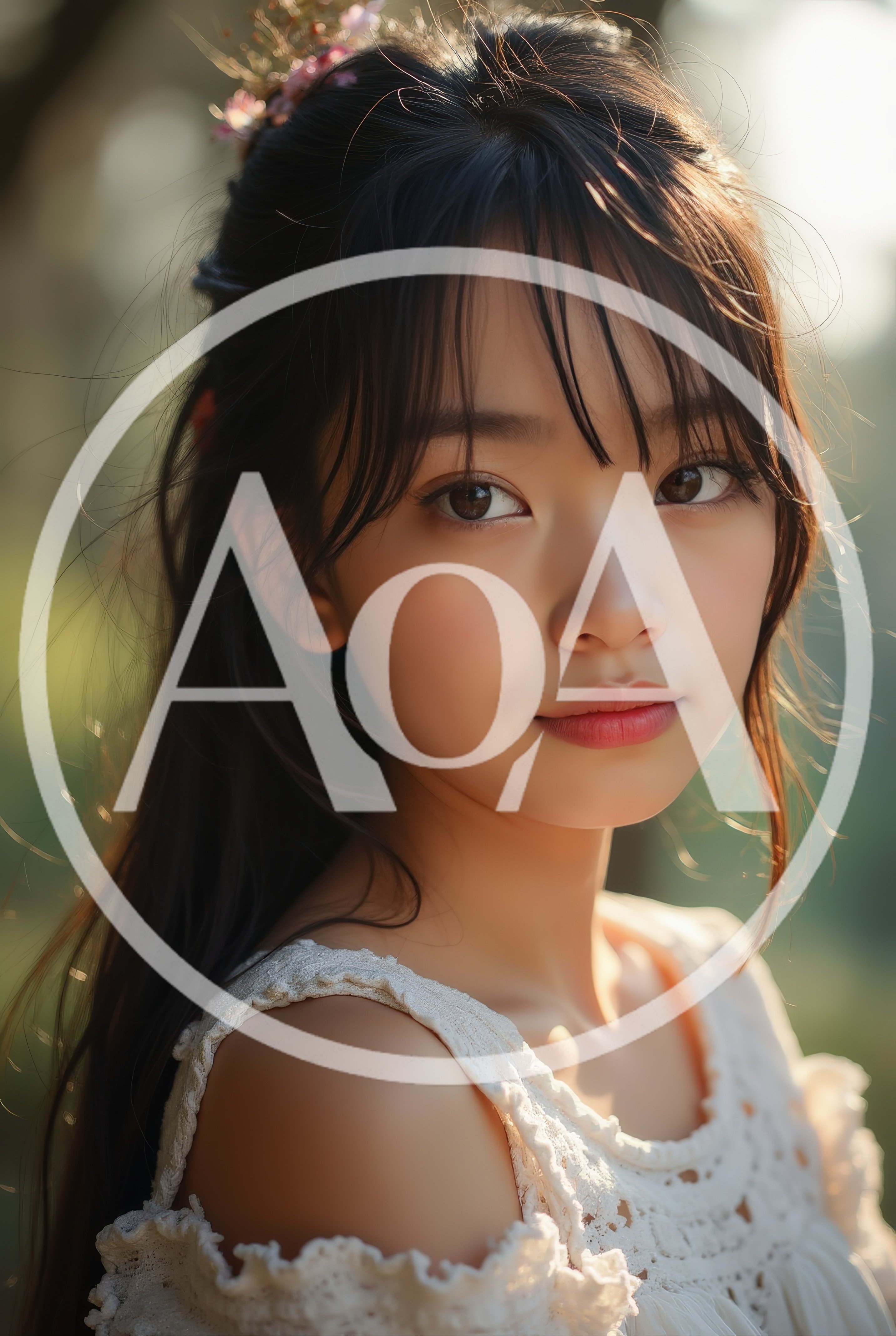Portrait Of A Young Asian Girl In Nature