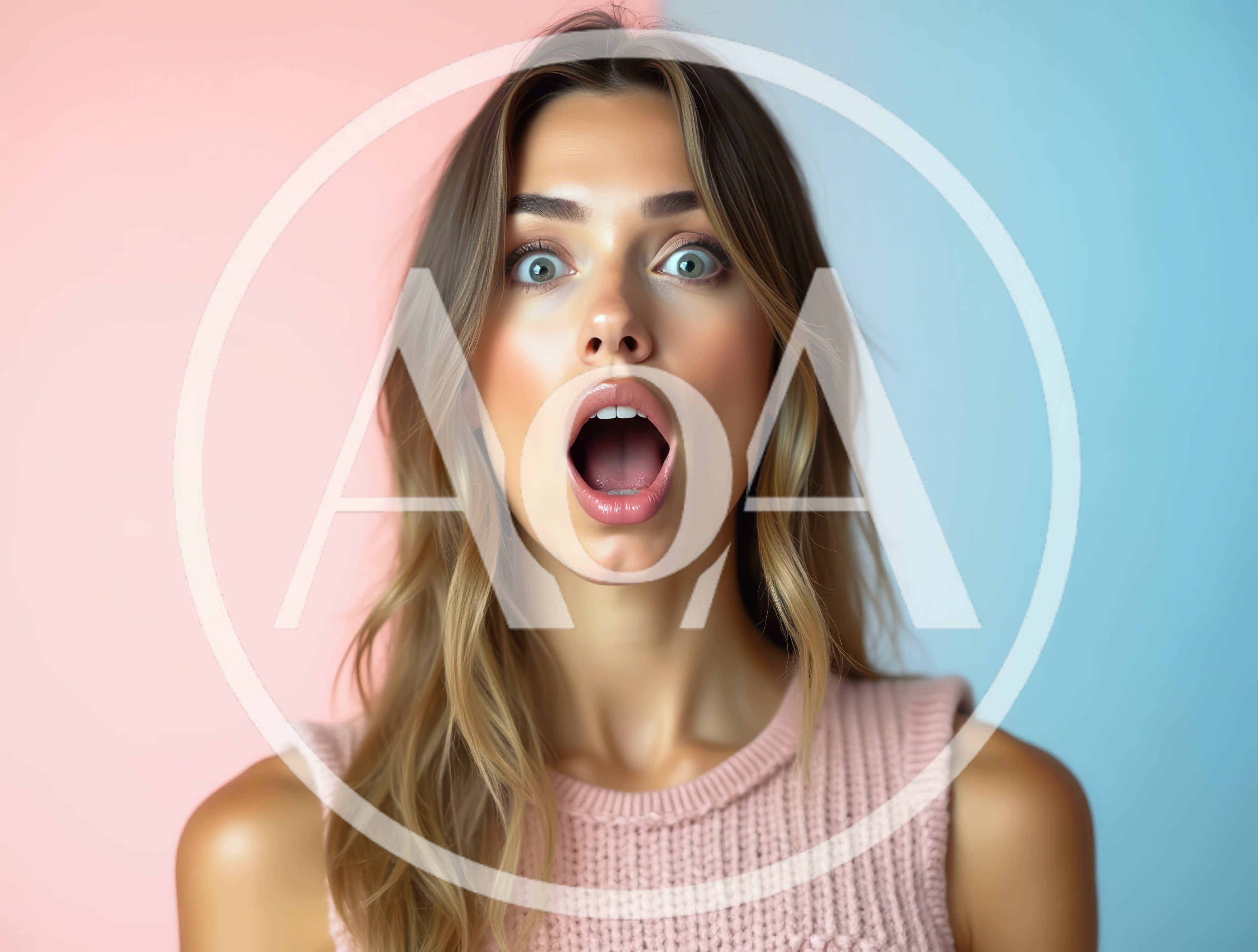 Surprised Young Woman With Open Mouth