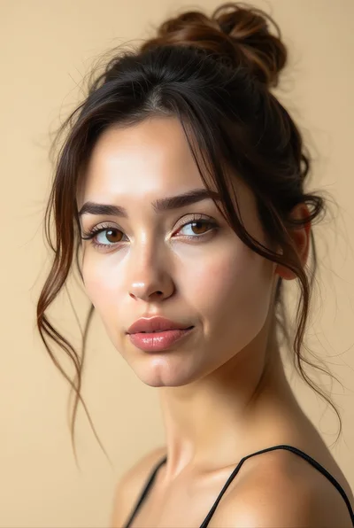 Portrait Of A Young Woman With Natural Makeup
