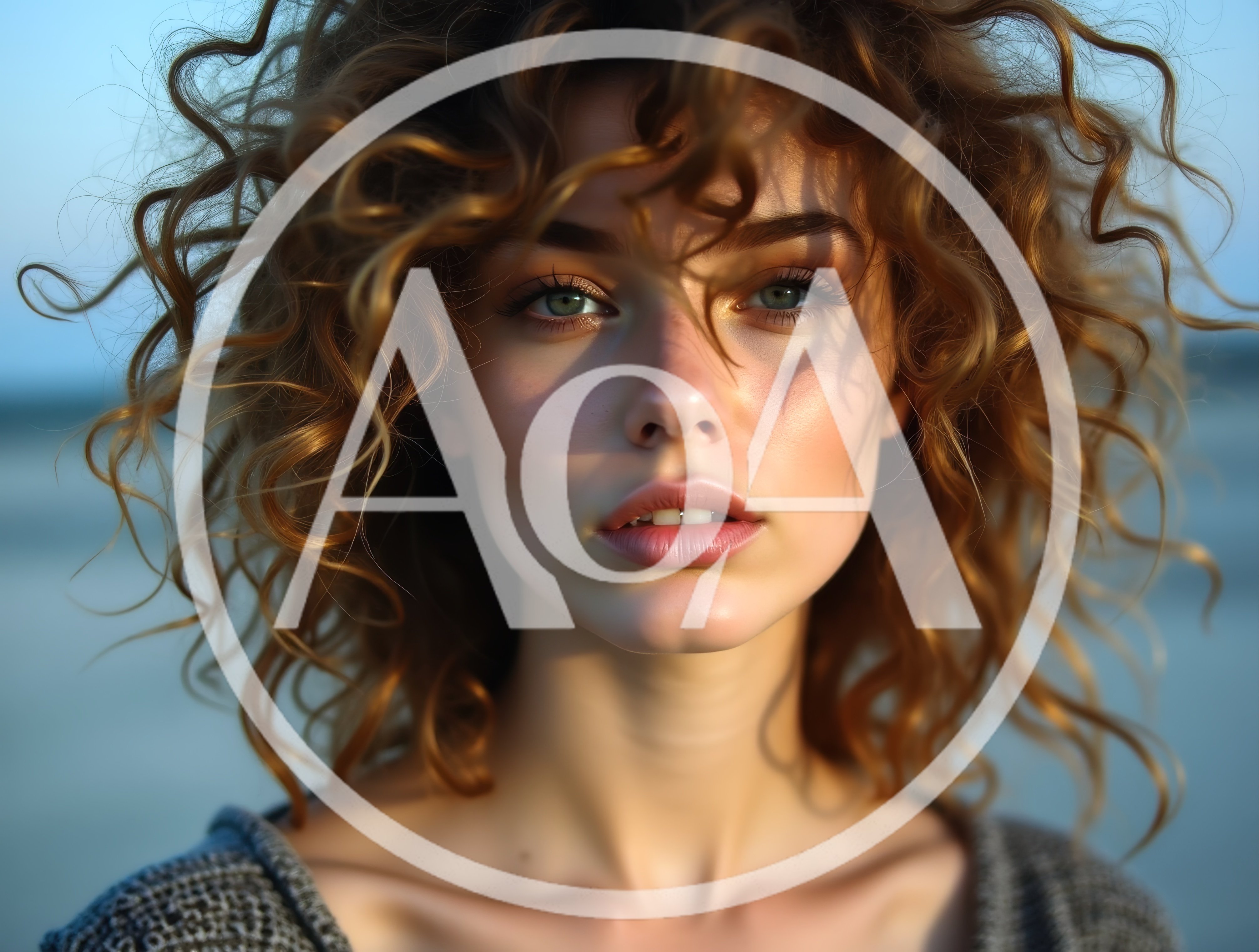 Portrait Of A Young Woman With Curly Hair