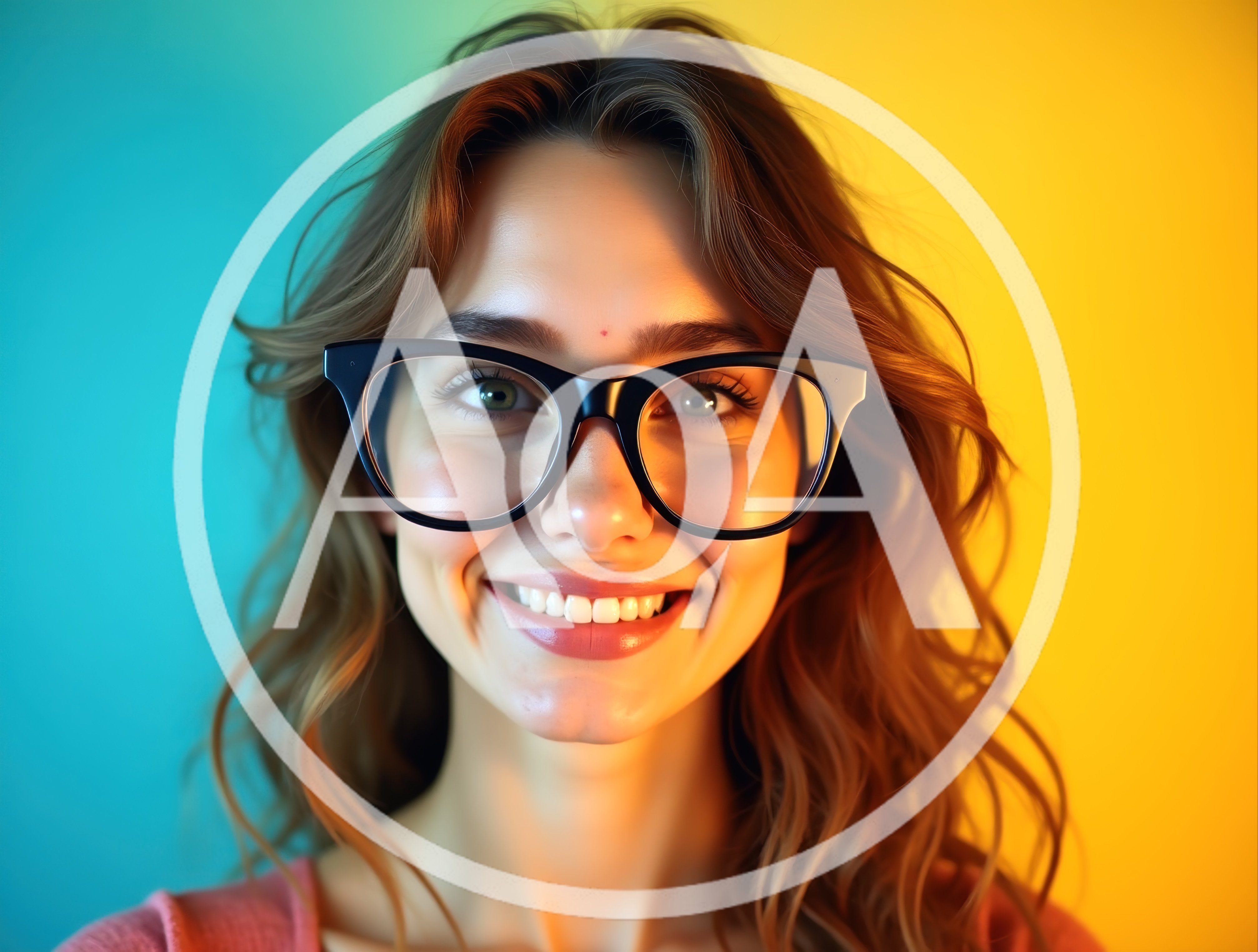 Portrait Of A Smiling Young Woman Wearing Glasses