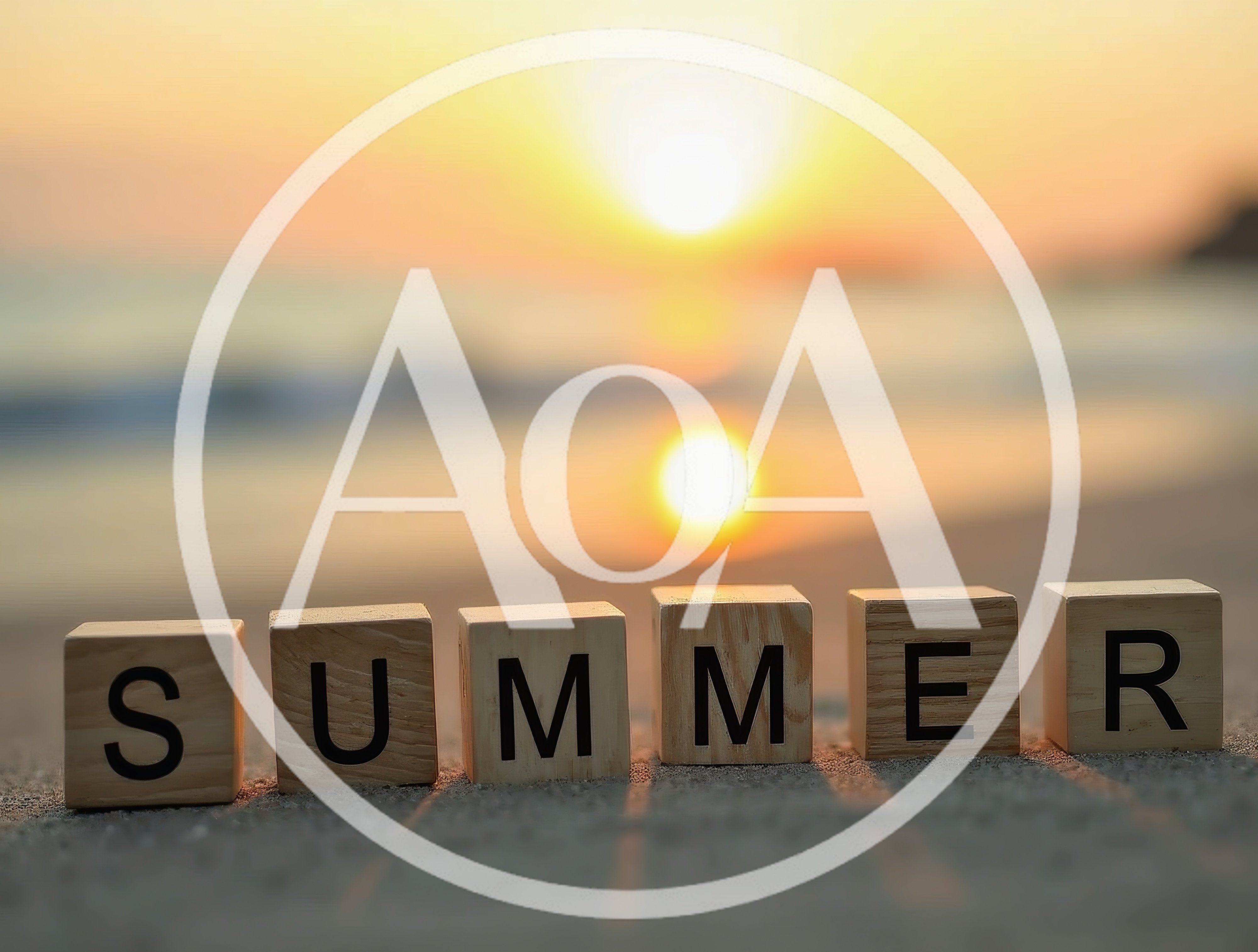 Wooden Blocks Spelling Summer On A Sandy Beach