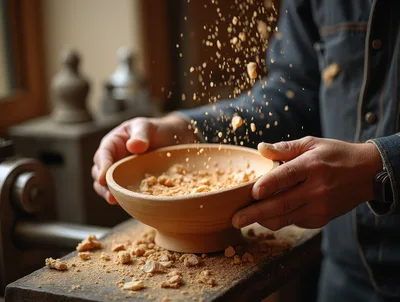 Artisan Potter Crafting Clay Bowl In Workshop