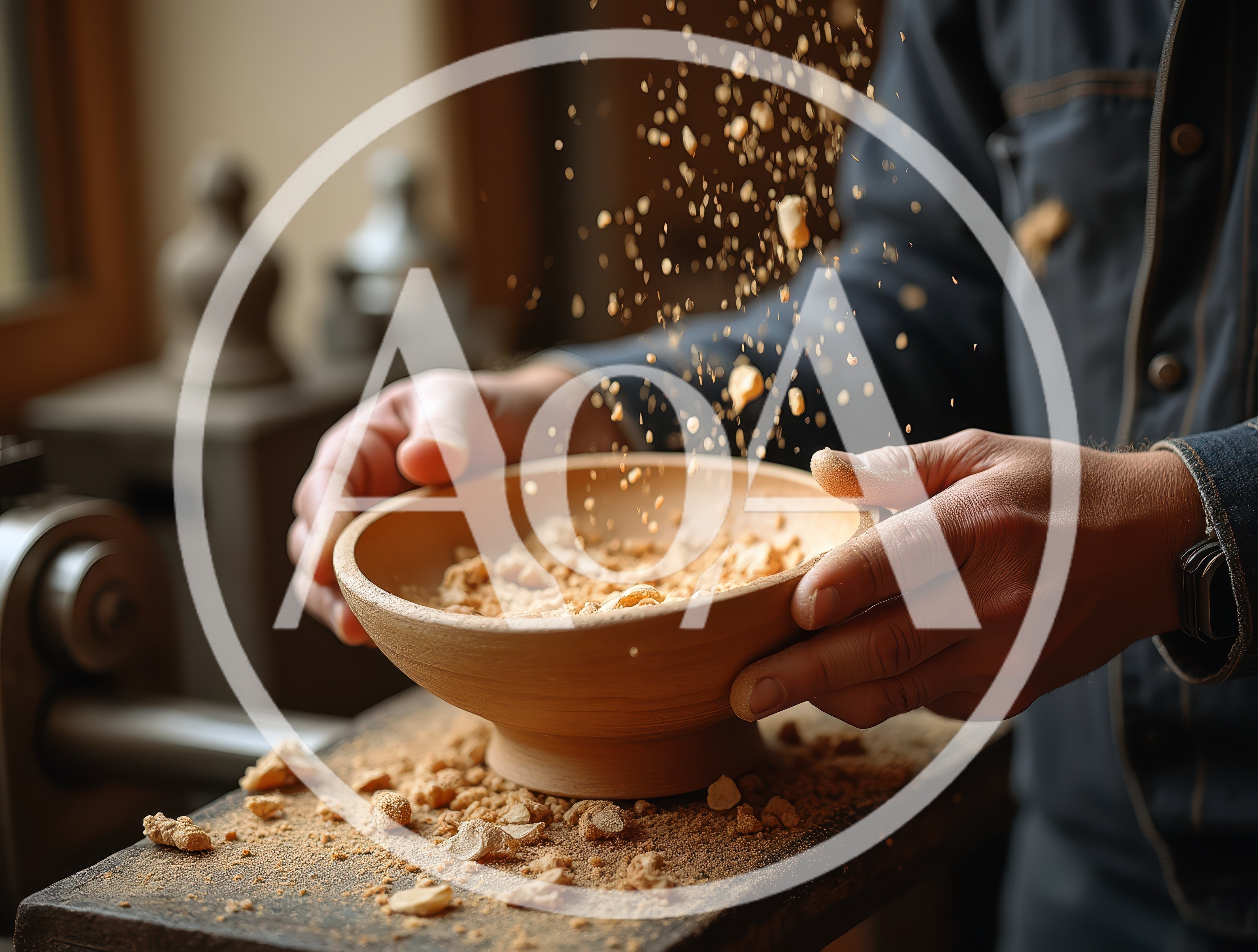Artisan Potter Crafting Clay Bowl In Workshop
