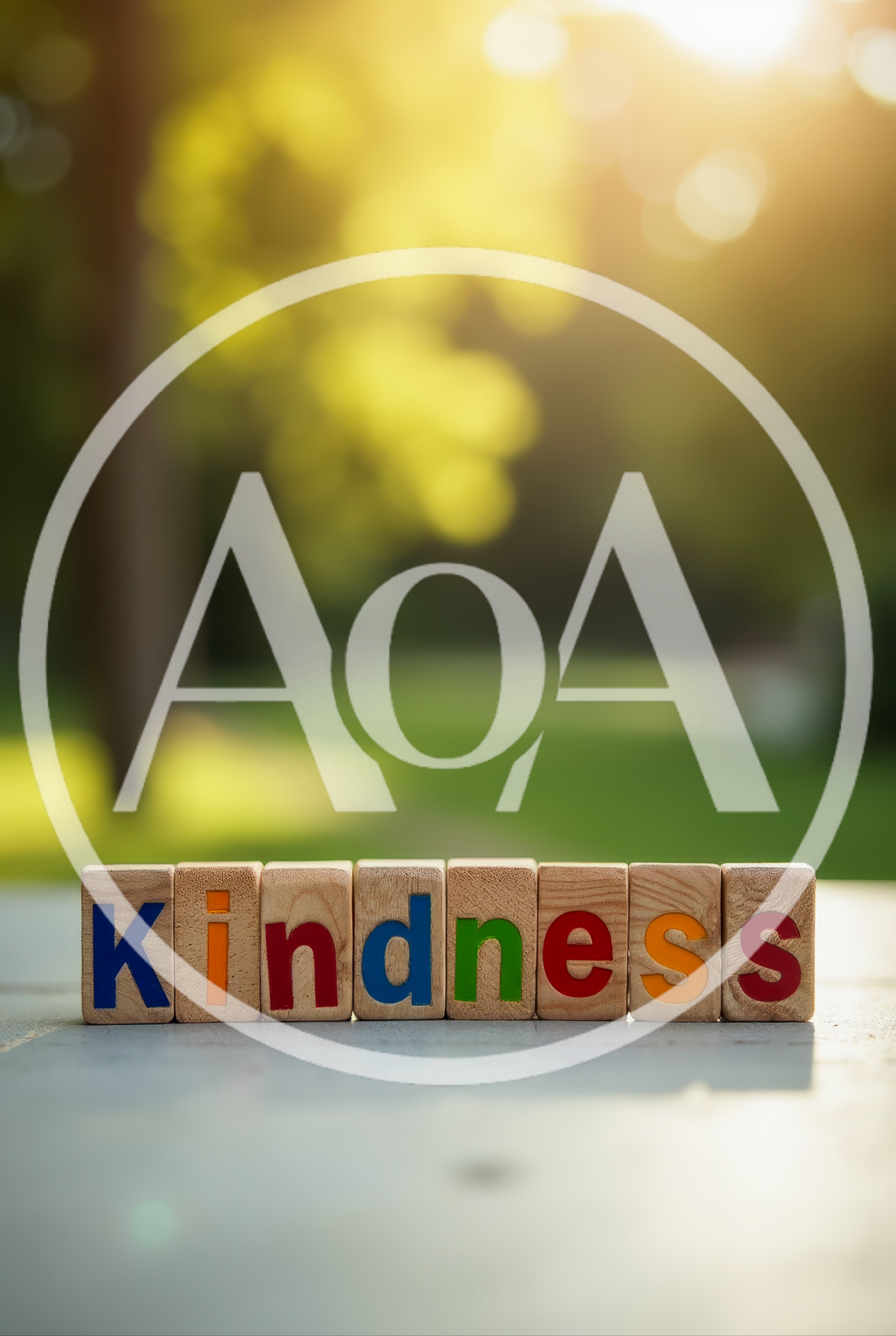Wooden Blocks Spelling Kindness Outdoors