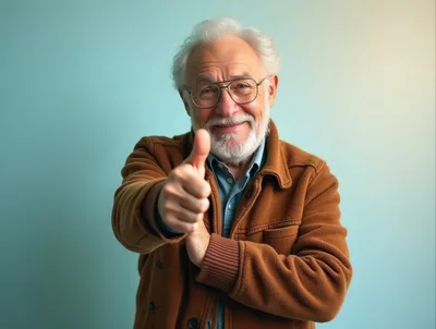 Senior Man Giving A Thumbs Up Gesture