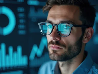 Data Analyst Examining Digital Financial Charts
