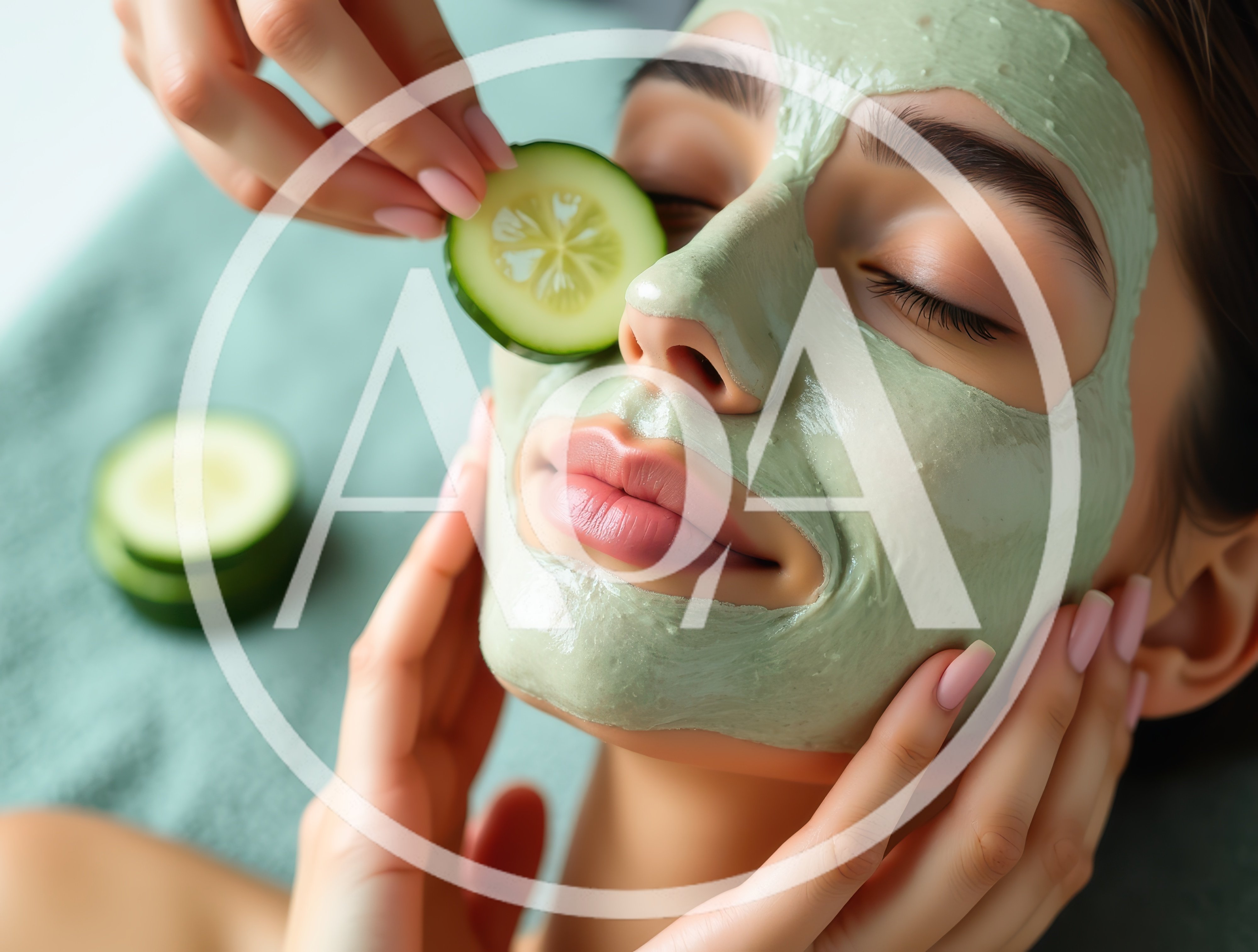 Woman Receiving A Relaxing Cucumber Facial Treatment