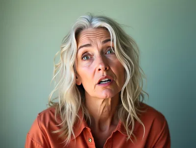 Portrait Of A Mature Woman With A Concerned Expression