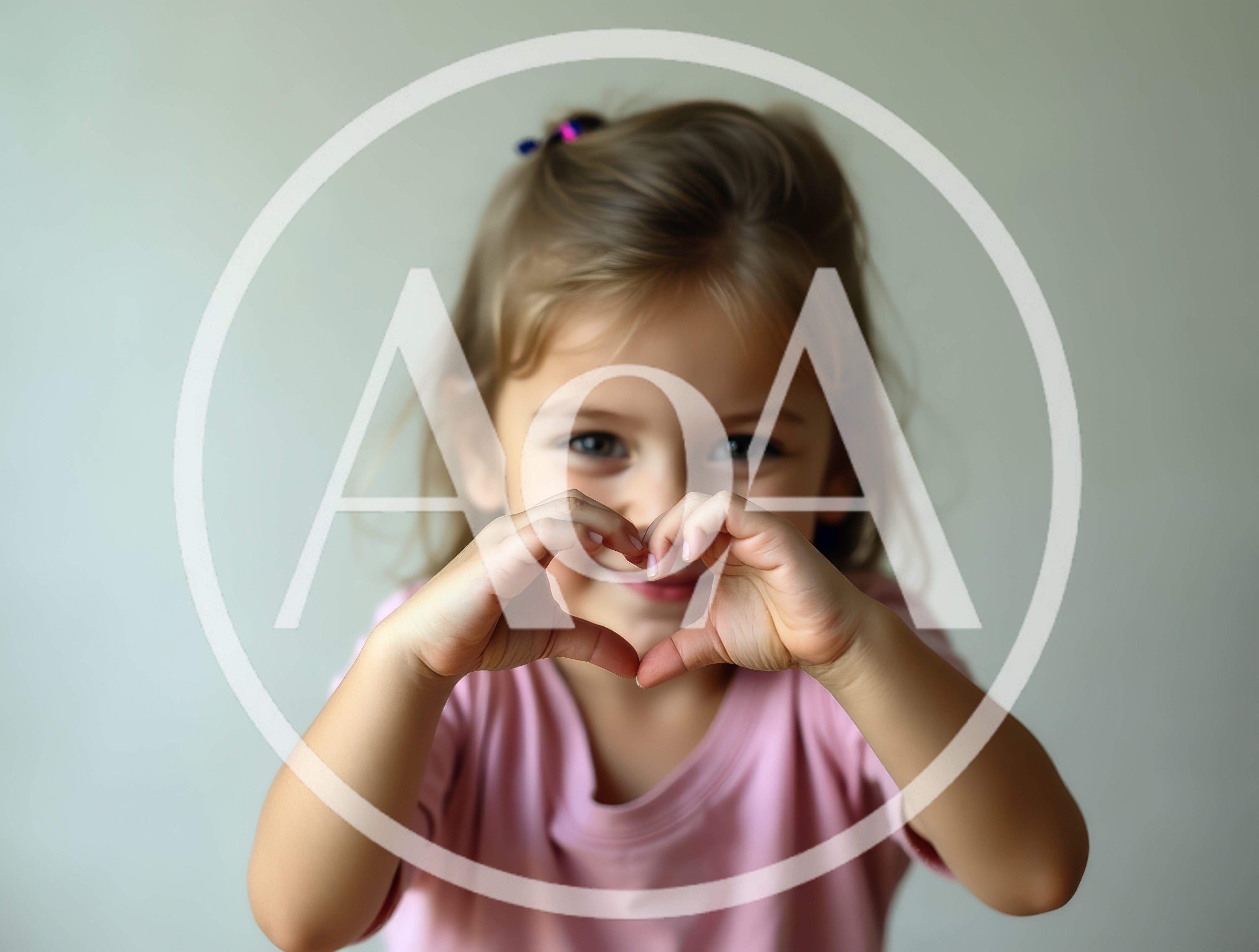 Little Girl Making Heart Shape With Hands
