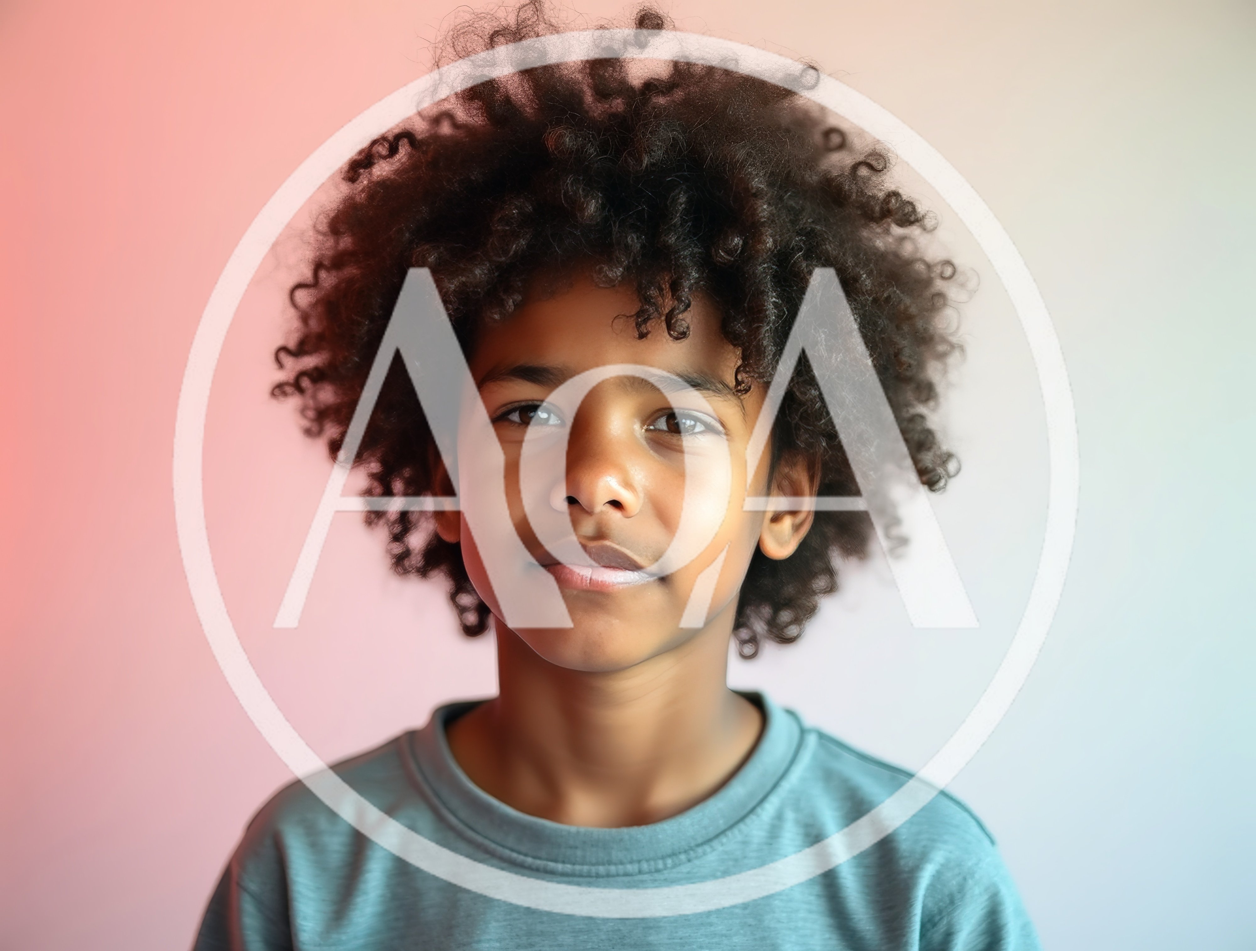 Portrait Of A Young Boy With Curly Hair