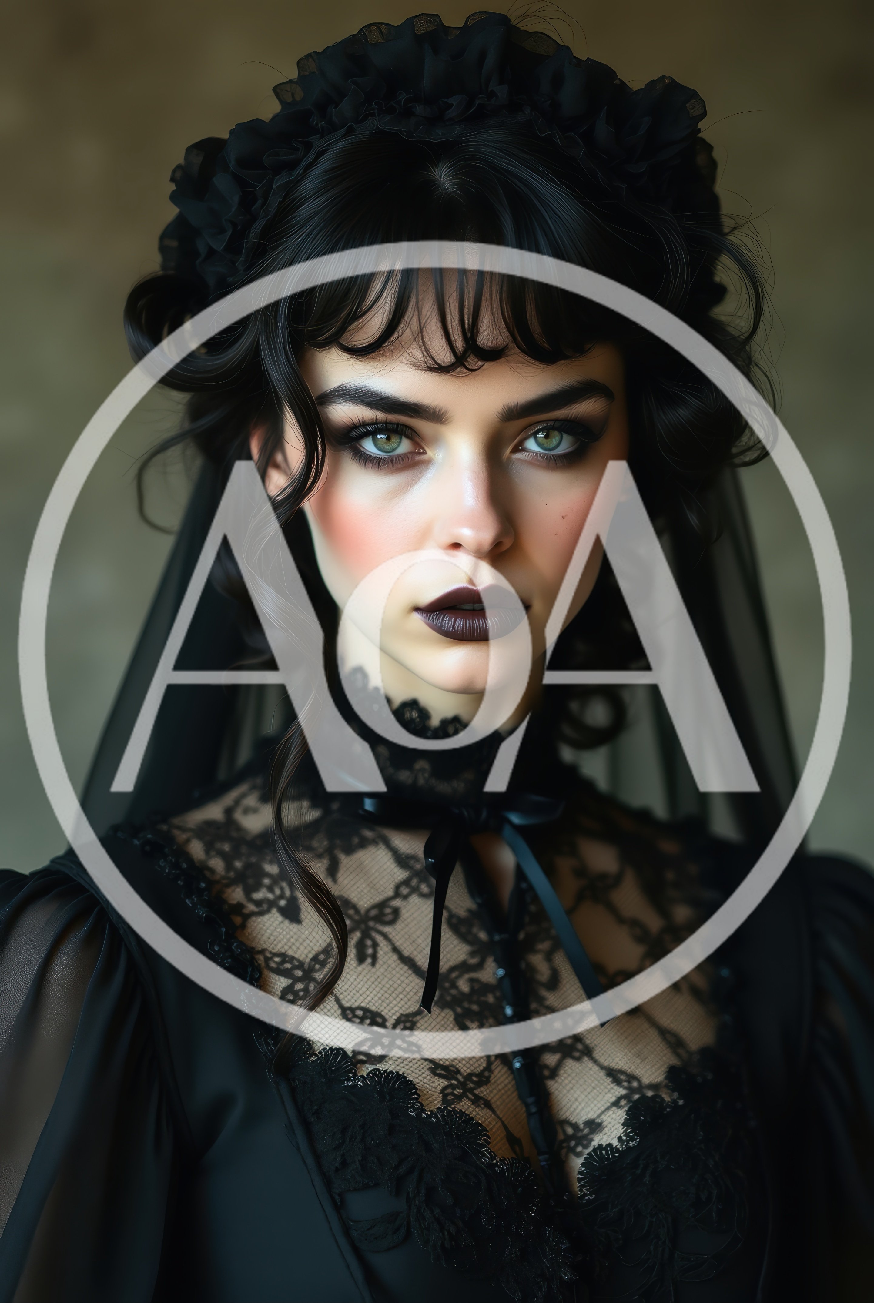 Portrait Of A Gothic Woman In Black Lace