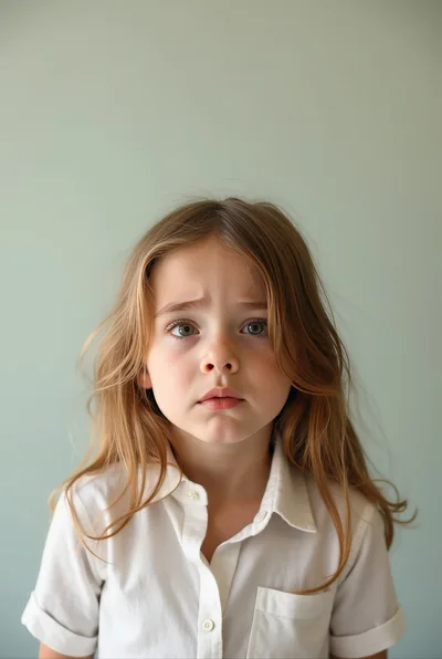 Portrait Of A Sad Young Girl