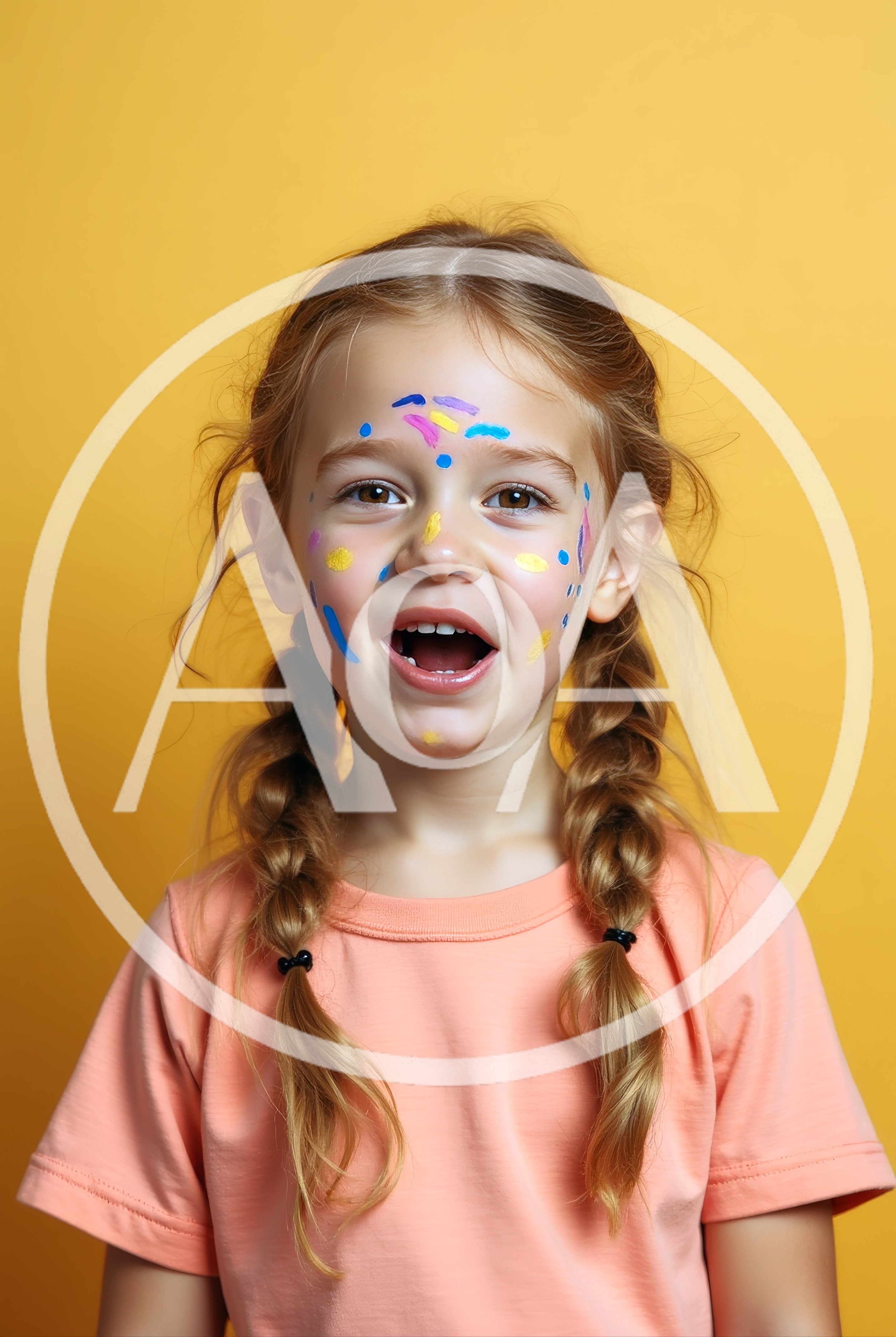 Happy Little Girl With Painted Face