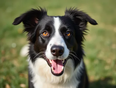 Portrait Of A Happy Border Collie Dog