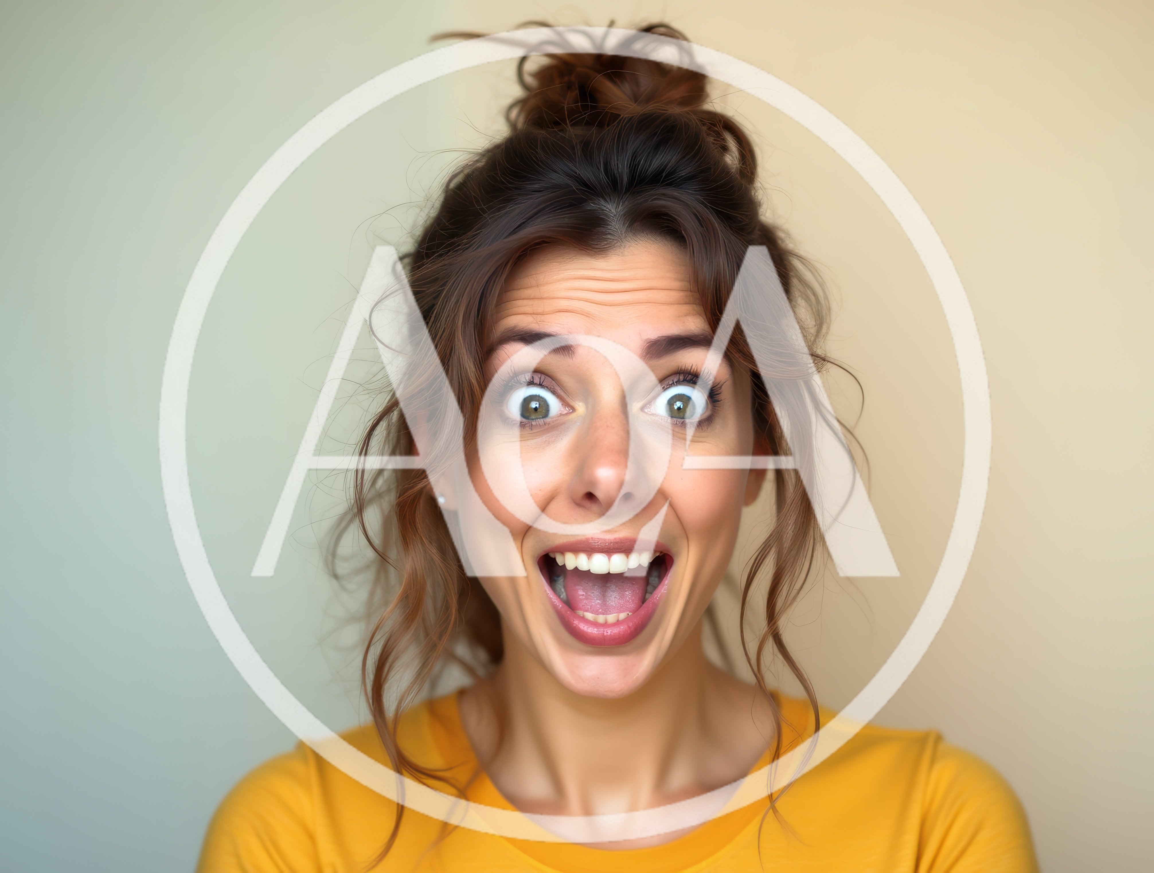 Surprised Young Woman With Wide Eyes And Open Mouth