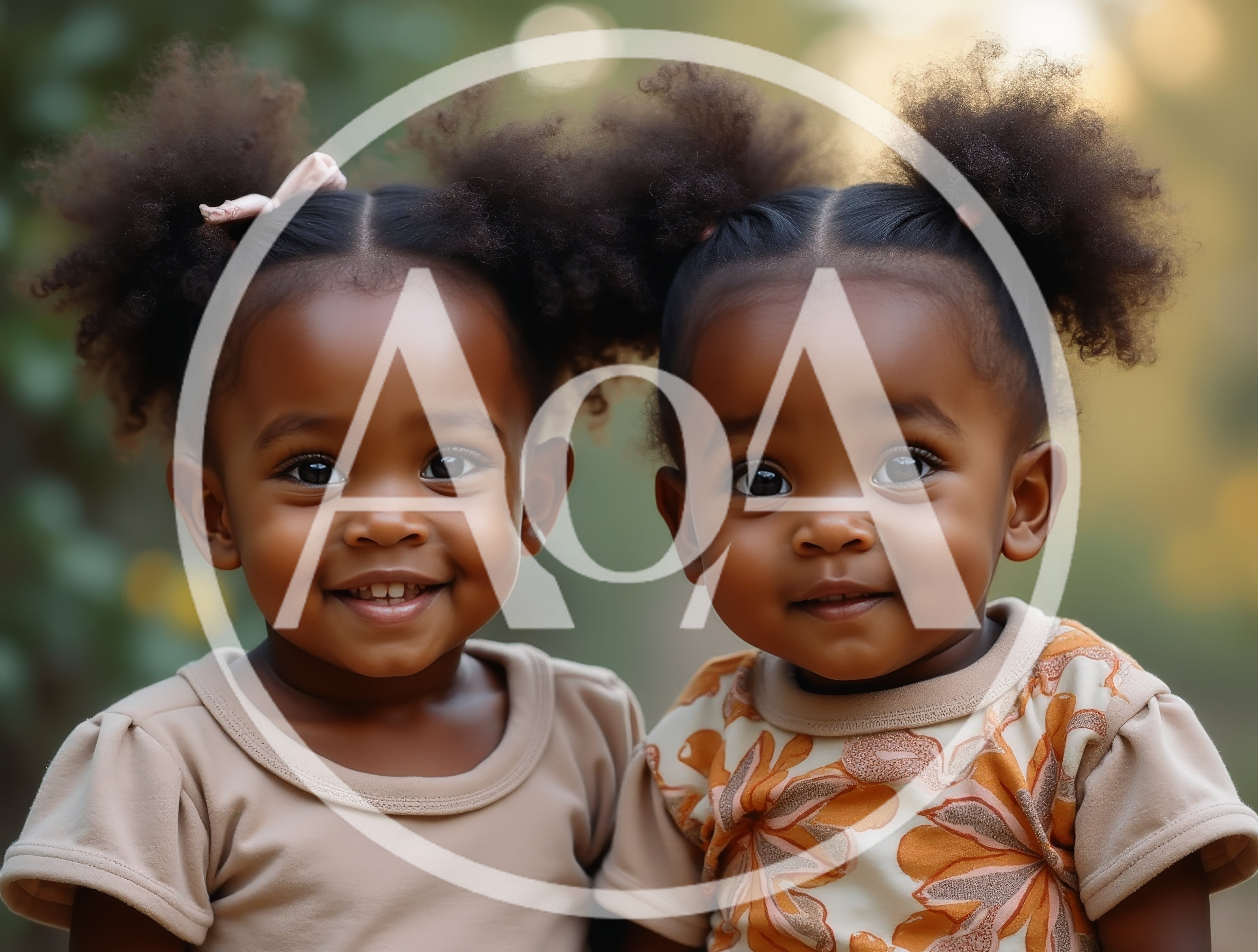 Portrait Of Two Adorable Toddler Twin Sisters
