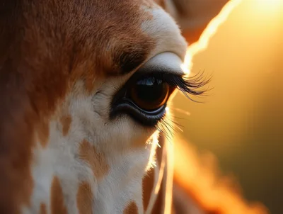 Extreme Close Up Of A Giraffe Eye