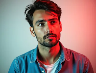 Portrait Of A Young Man With Dual Lighting