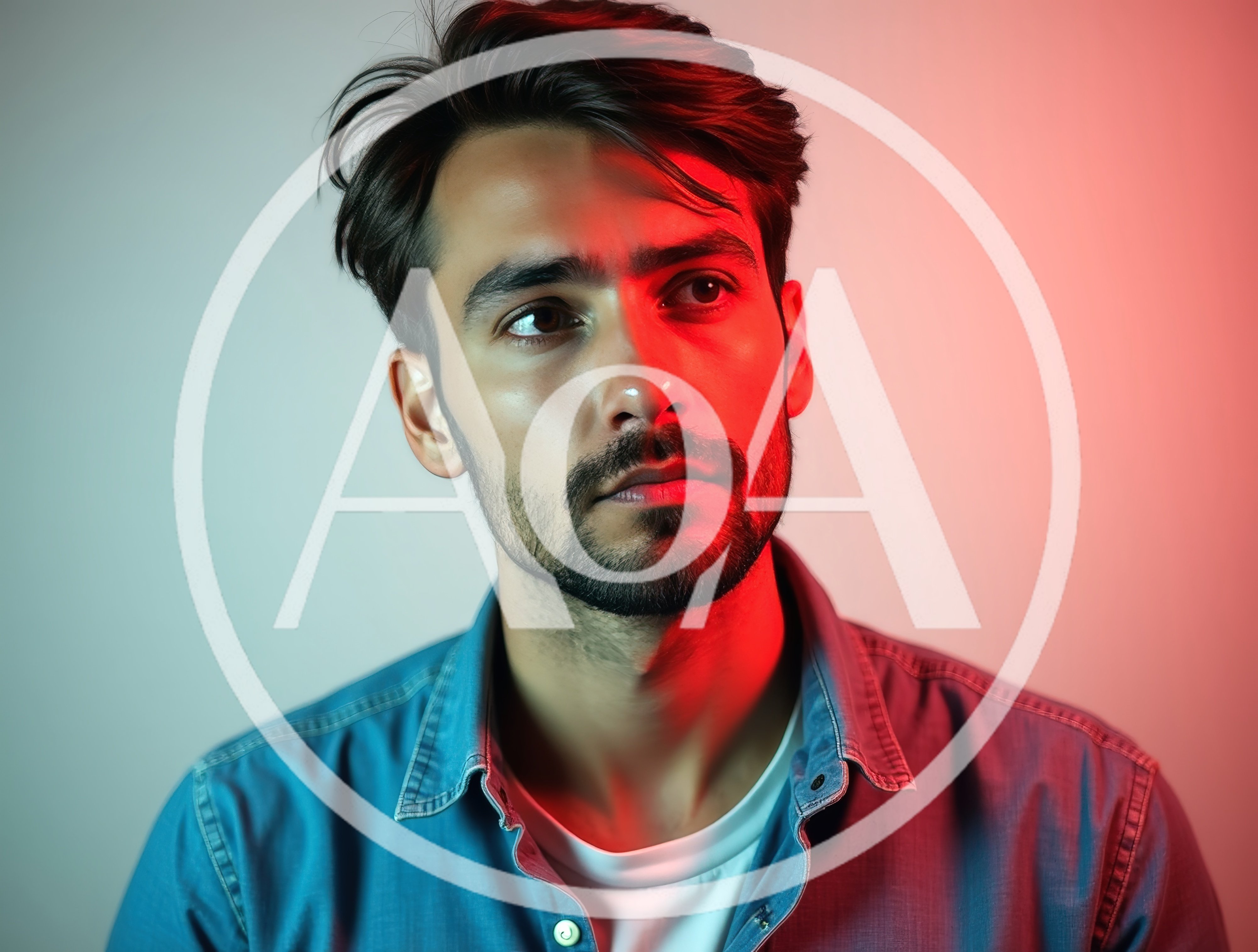 Portrait Of A Young Man With Dual Lighting