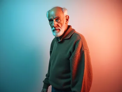 Portrait Of An Elderly Man With Dual Lighting