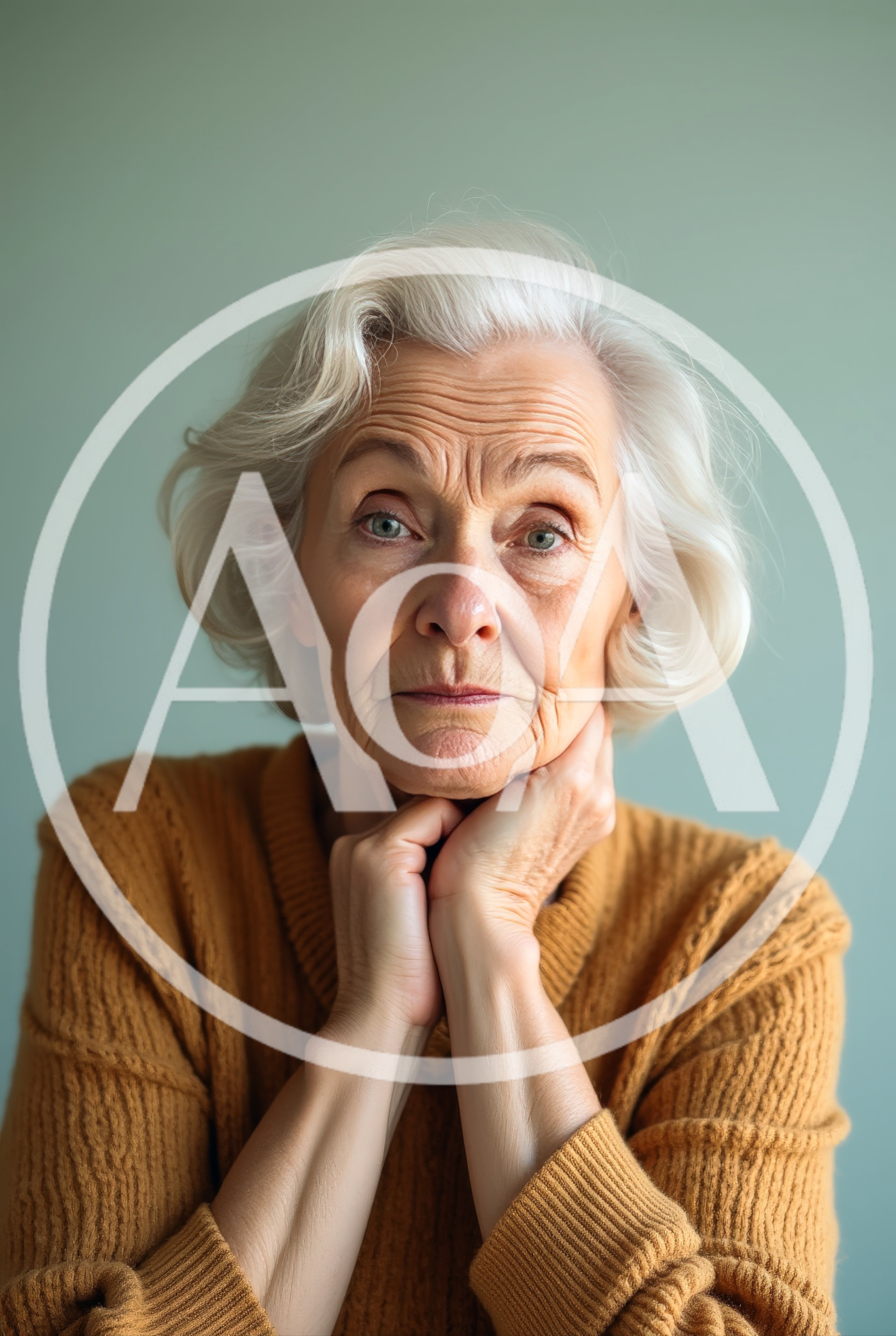 Portrait Of An Elderly Woman With White Hair