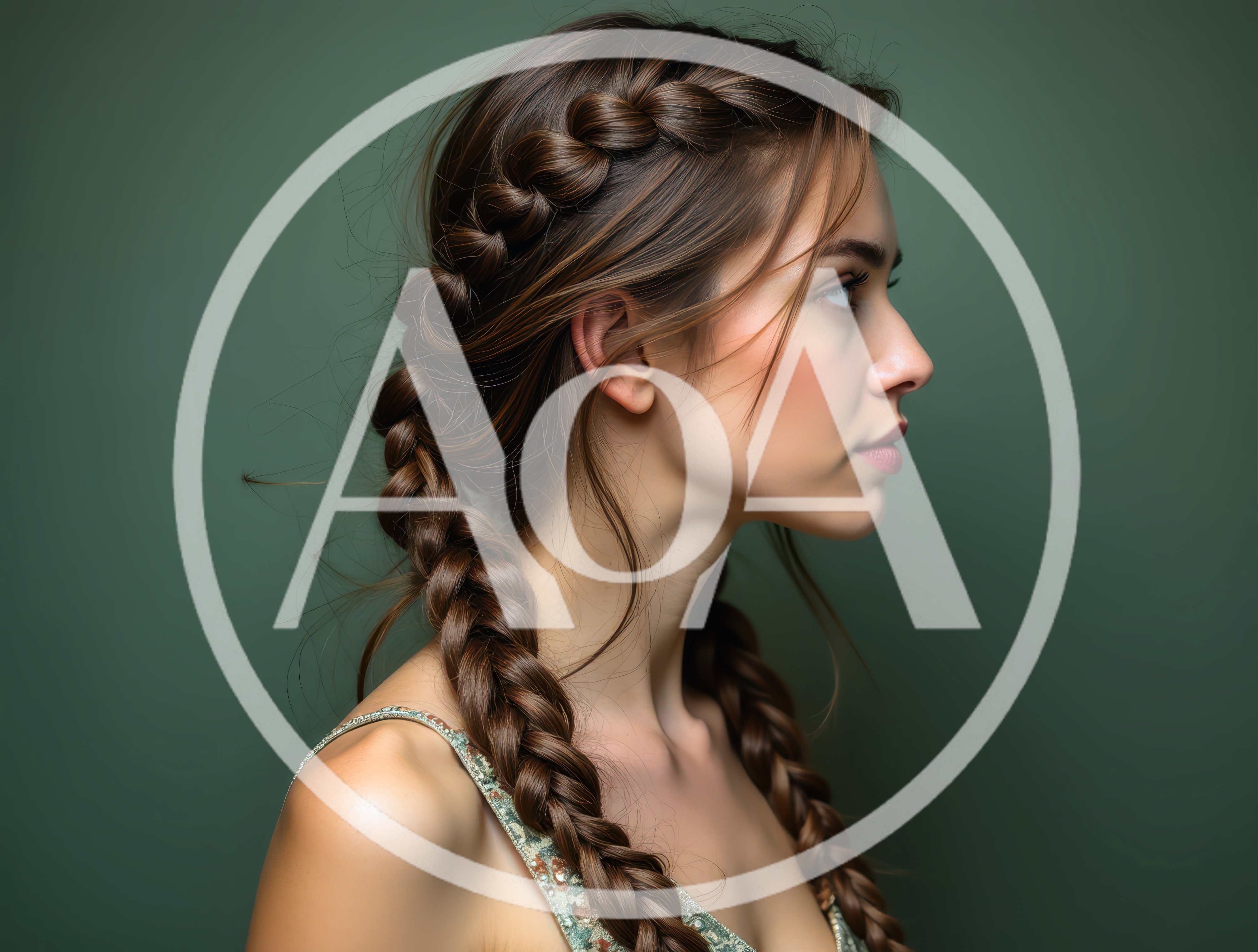 Profile Portrait Of A Young Woman With Braided Hair