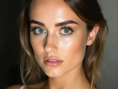 Portrait Of A Beautiful Young Woman With Natural Makeup
