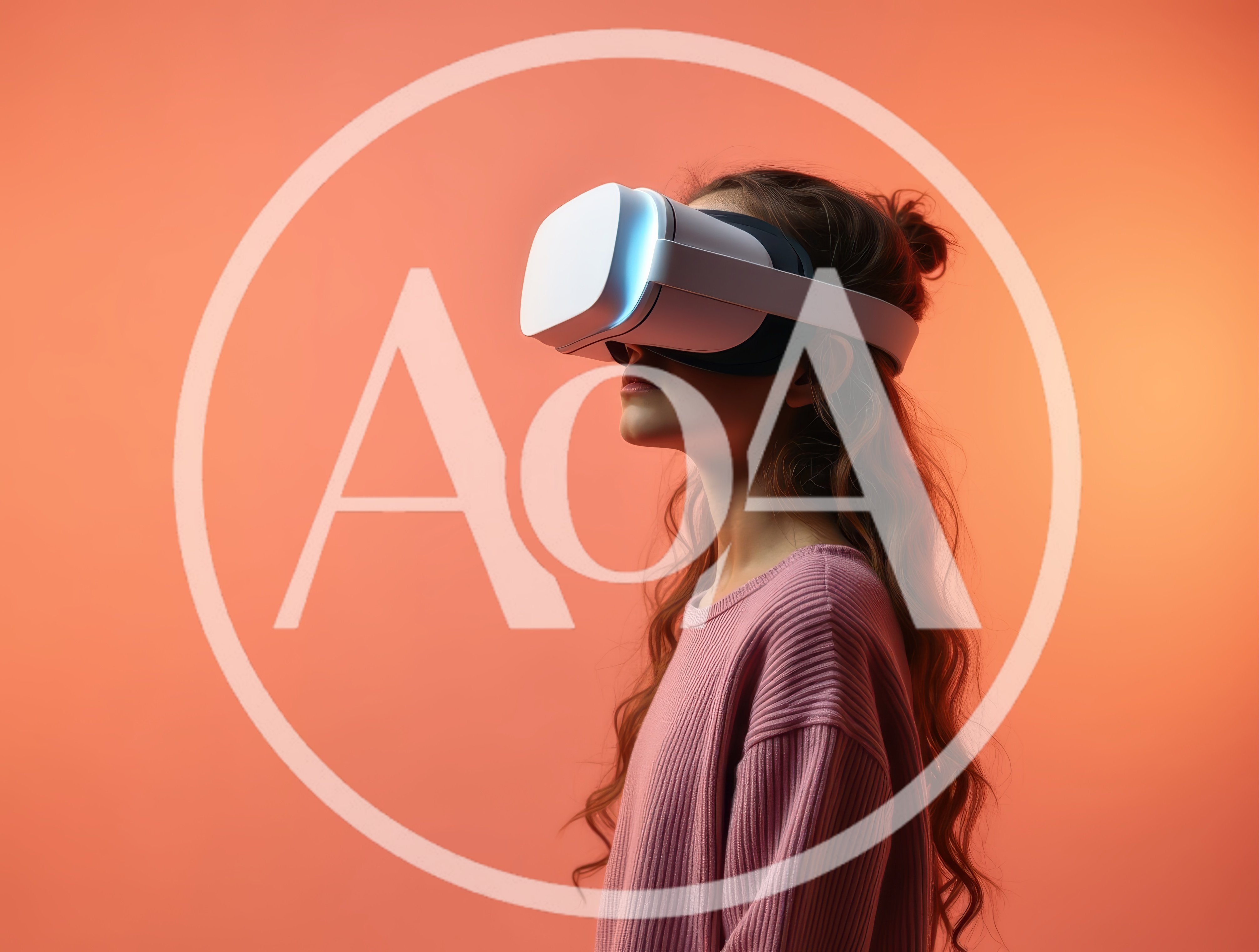 Young Girl Wearing Virtual Reality Headset