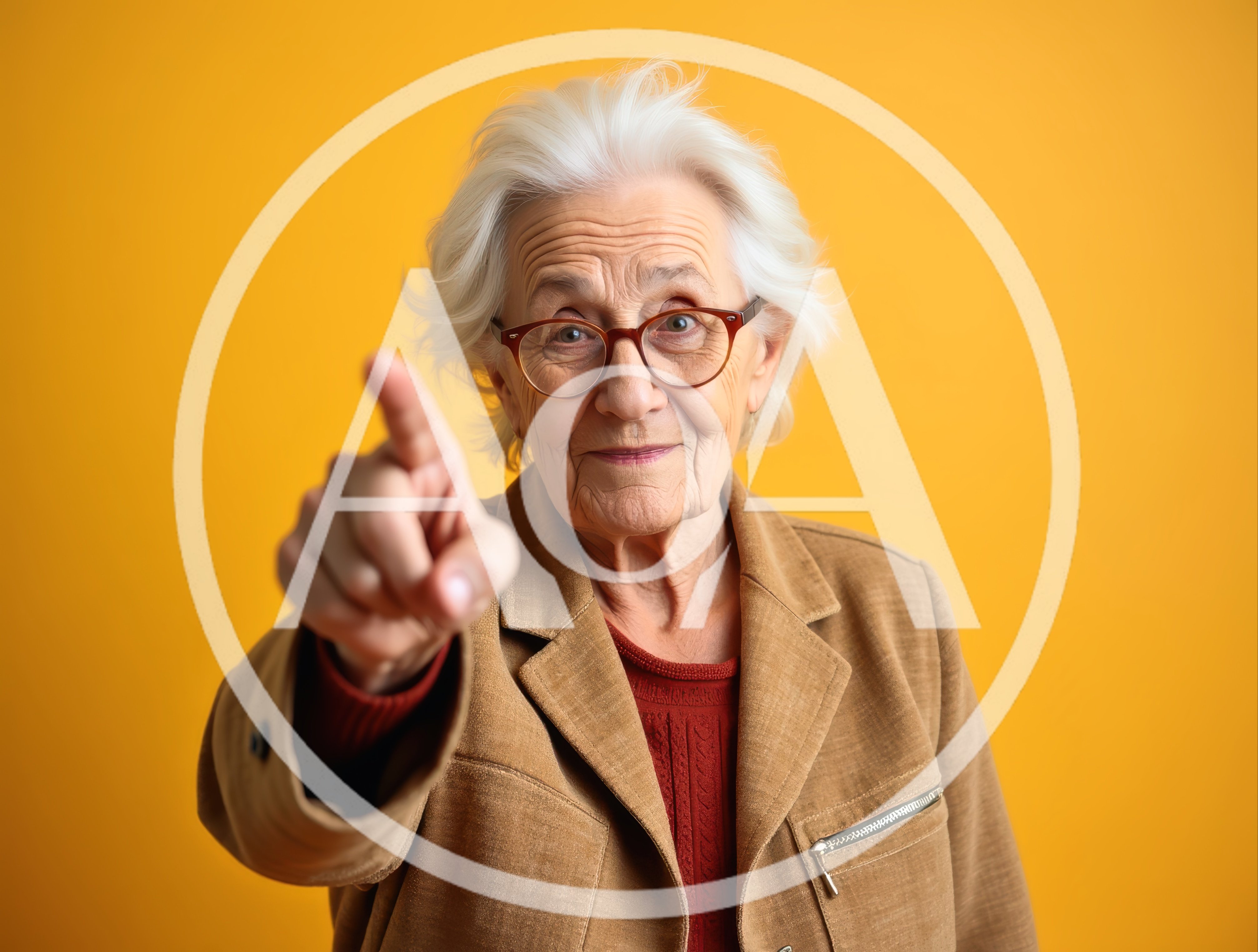Elderly Woman Pointing Directly At The Camera