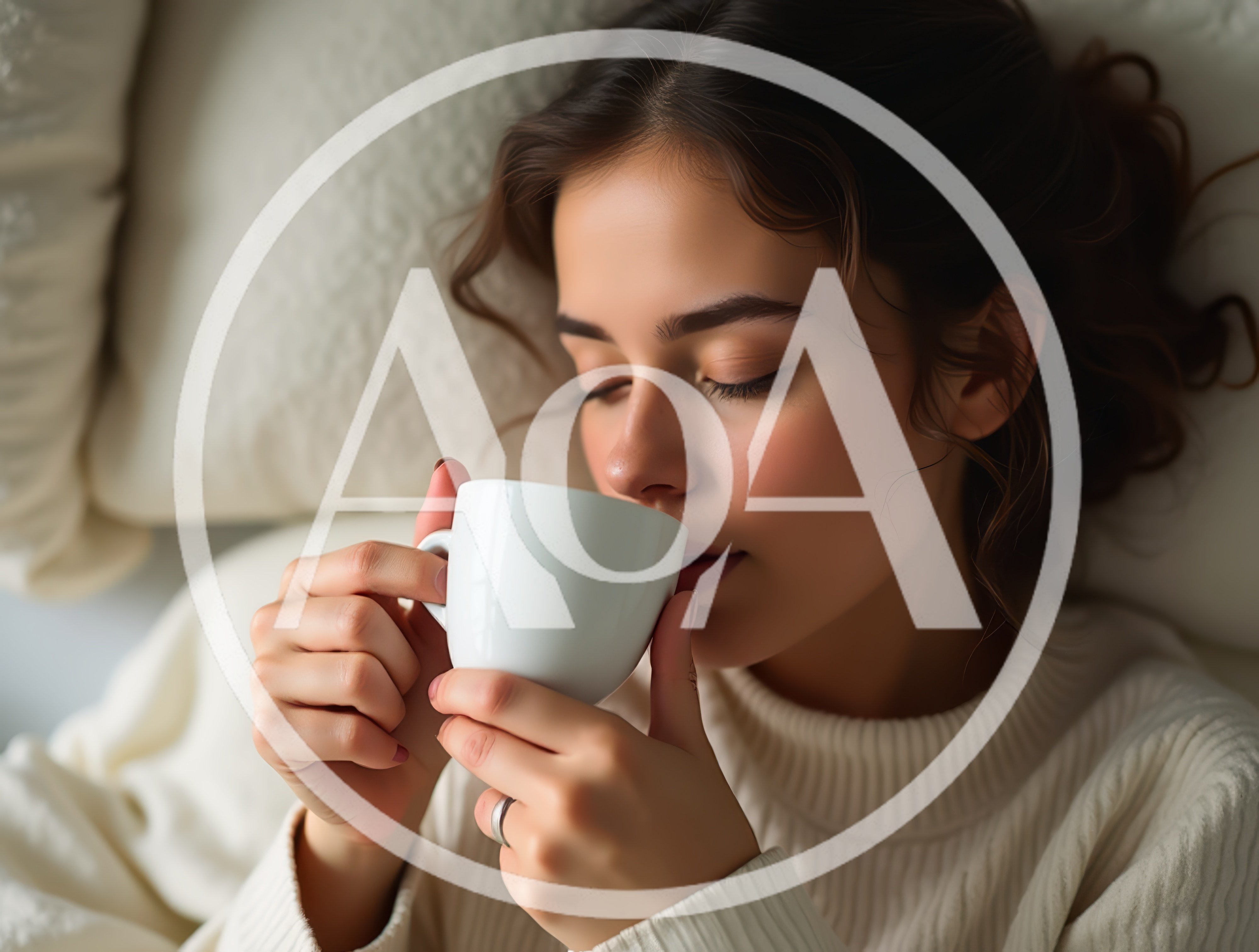 Young Woman Drinking Coffee In Bed