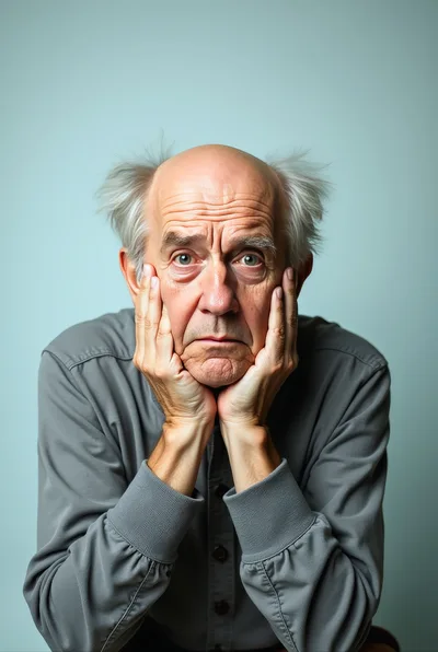 Portrait Of An Elderly Man Looking Sad