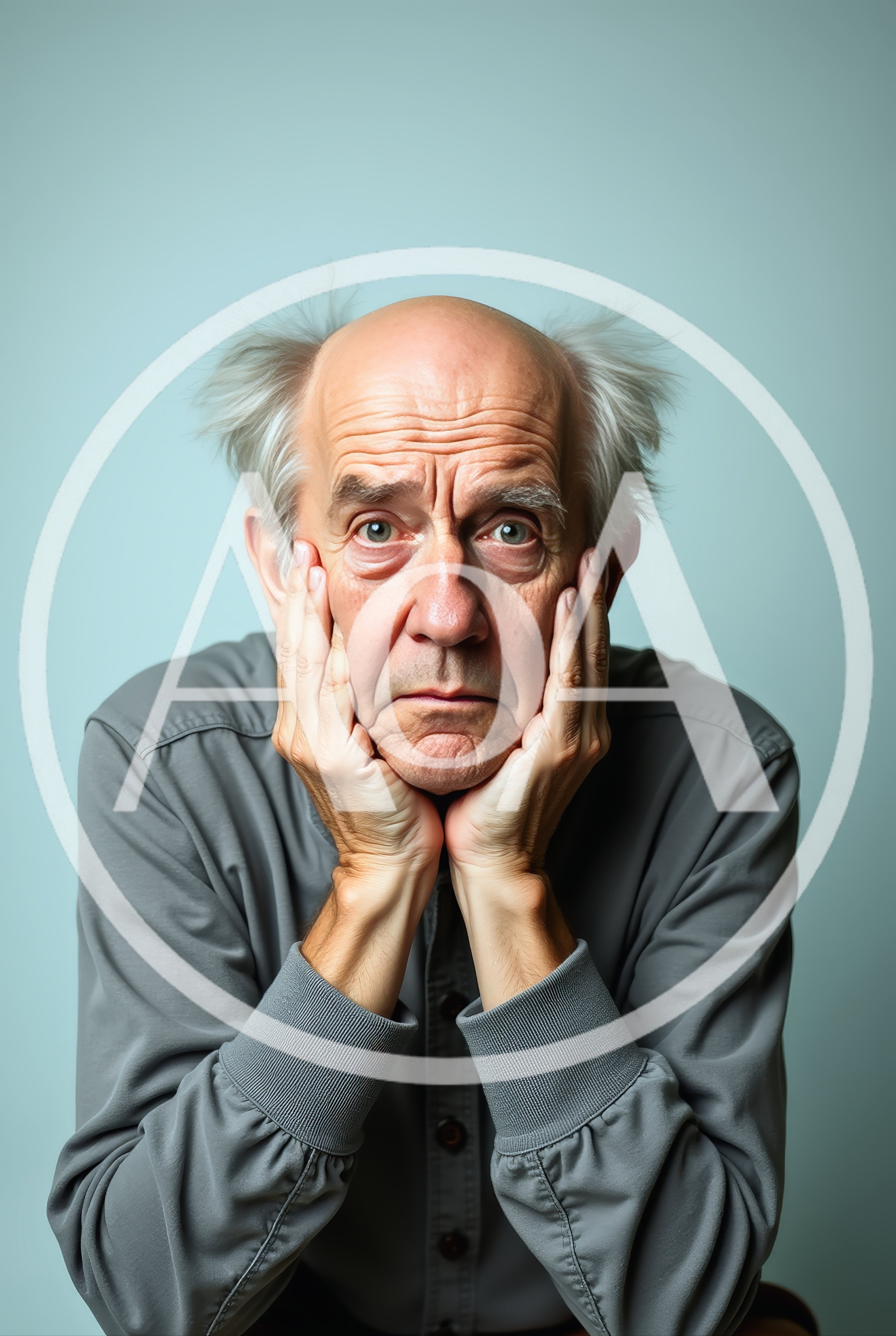 Portrait Of An Elderly Man Looking Sad
