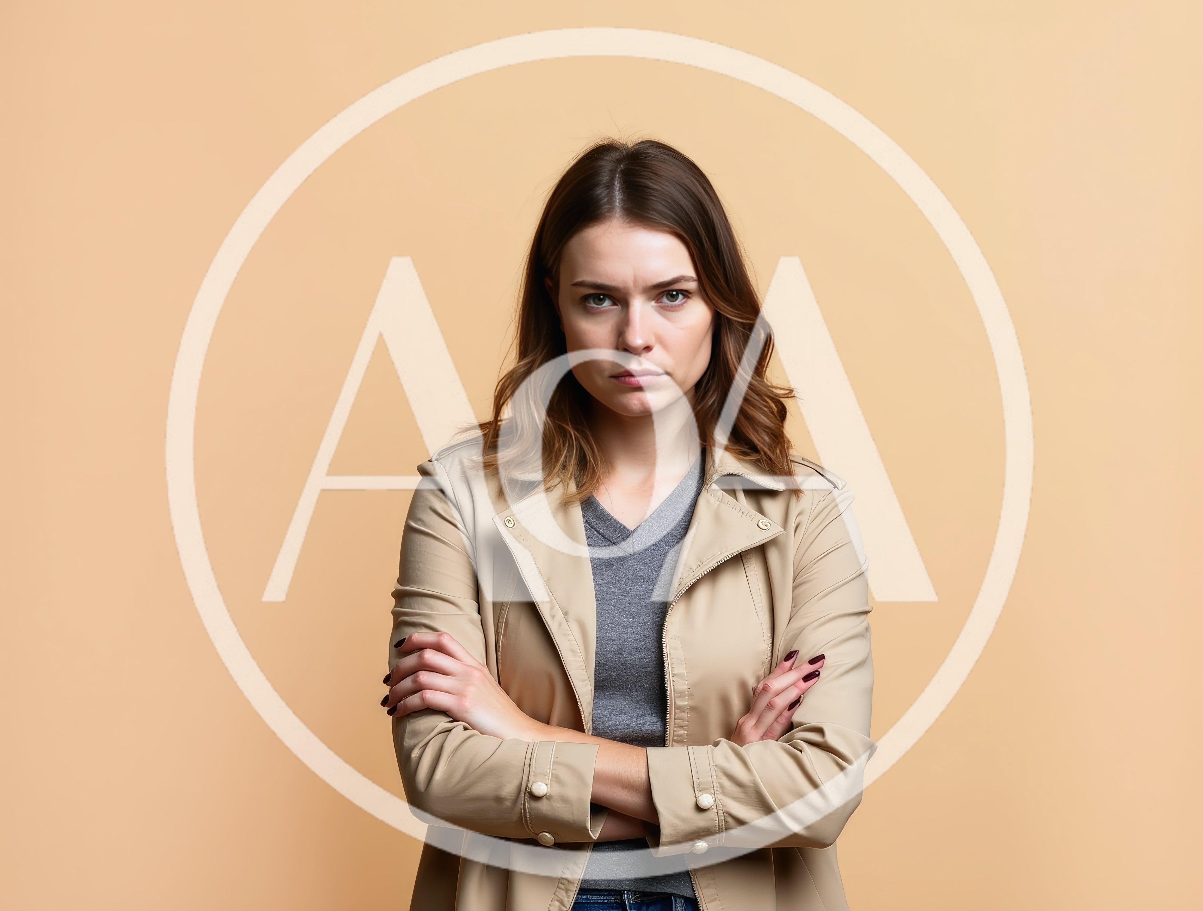Upset Young Woman With Crossed Arms