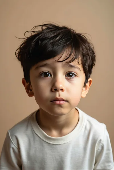 Portrait Of A Young Boy With Brown Eyes
