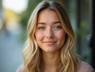Portrait Of A Smiling Young Blonde Woman