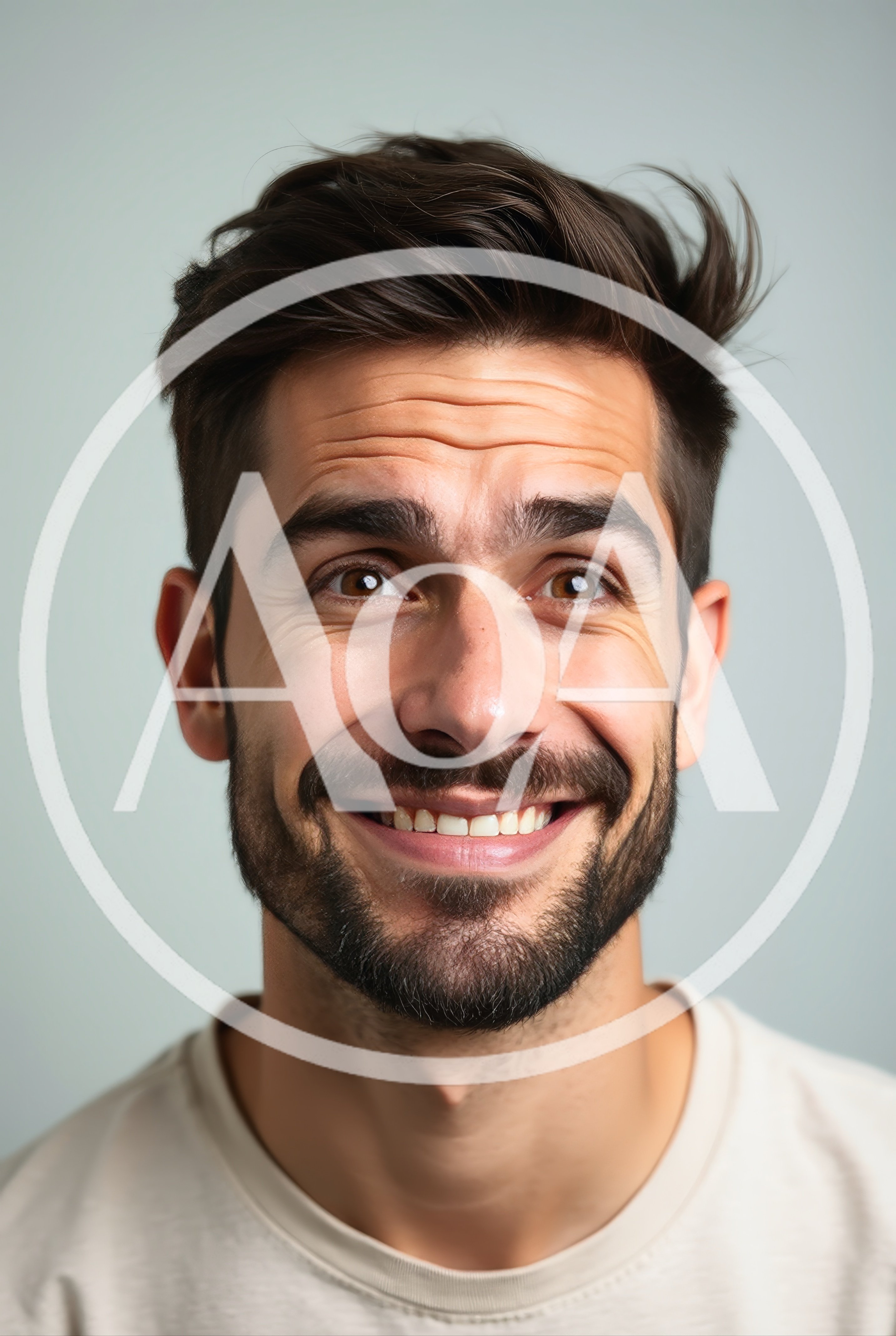 Portrait Of A Smiling Man With Brown Hair